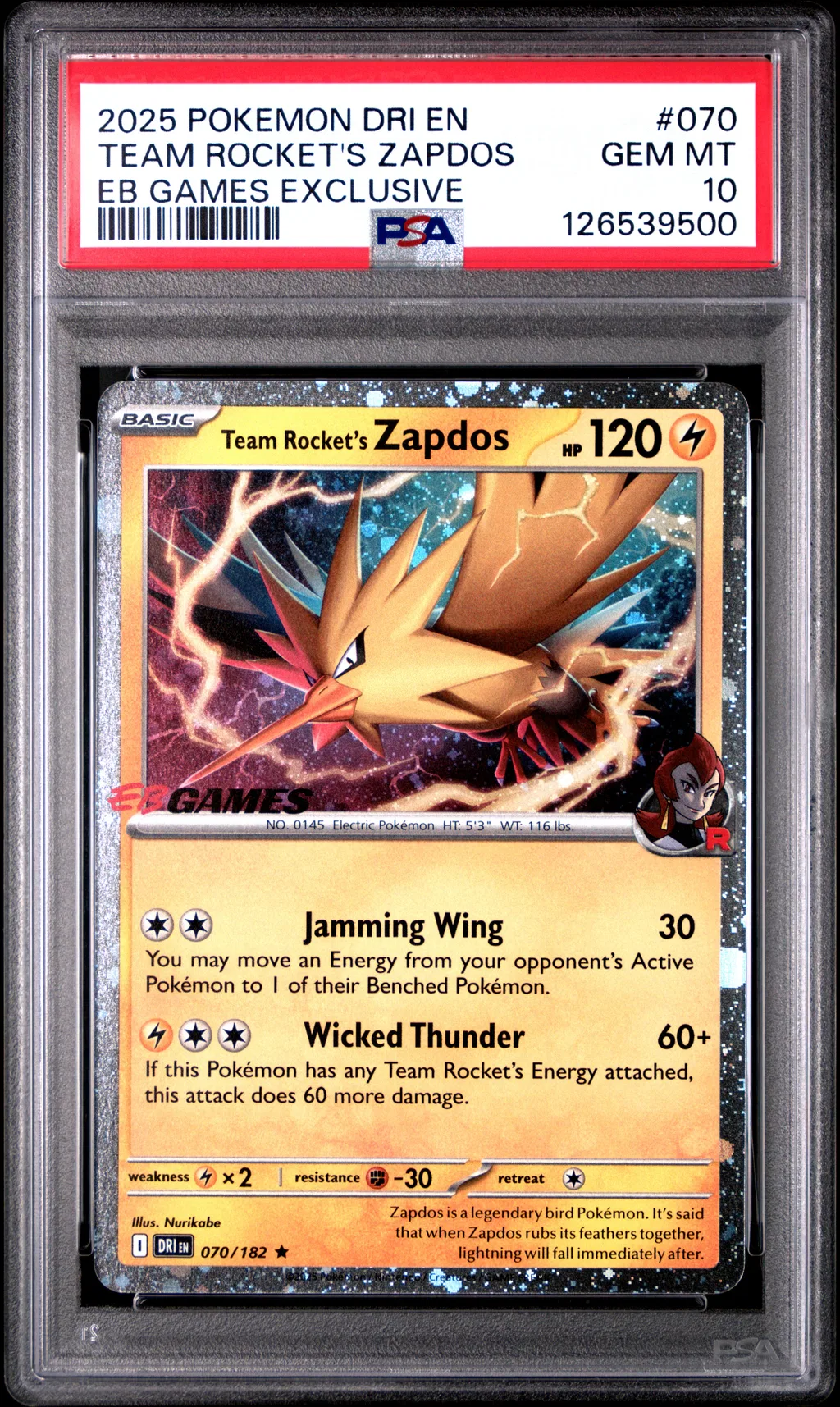 Team Rocket's Zapdos card artwork