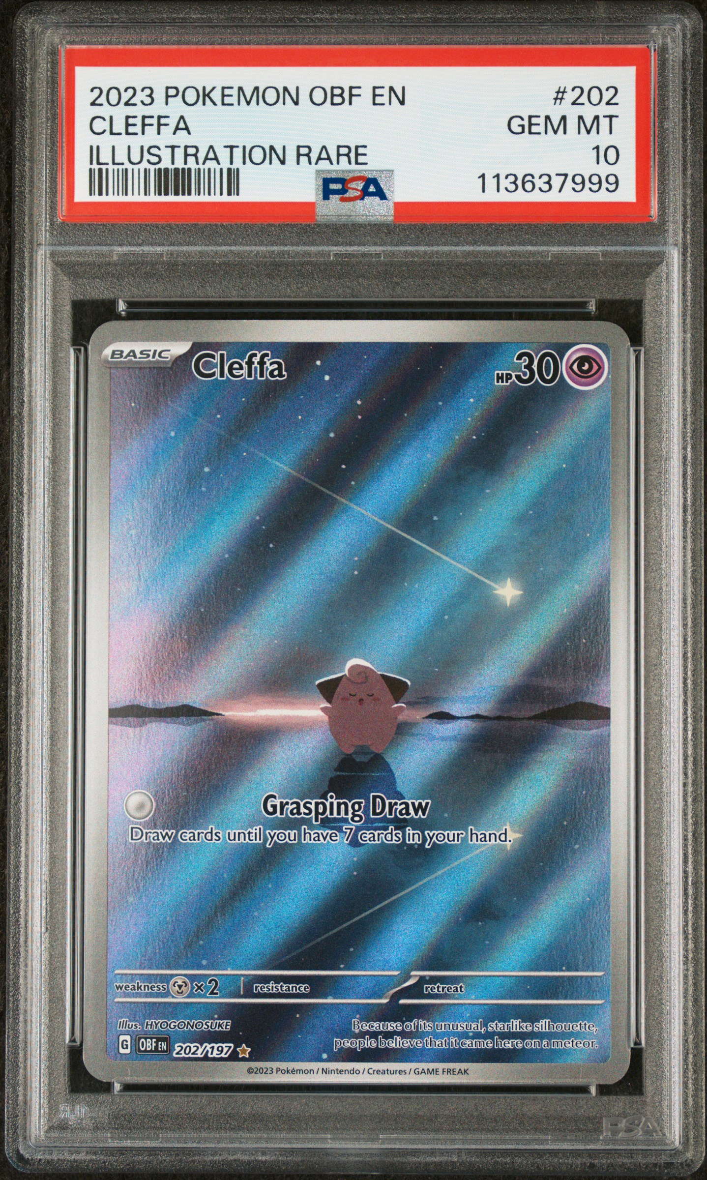 2023 #202 Cleffa PSA 10 Obf En-Obsidian Flames