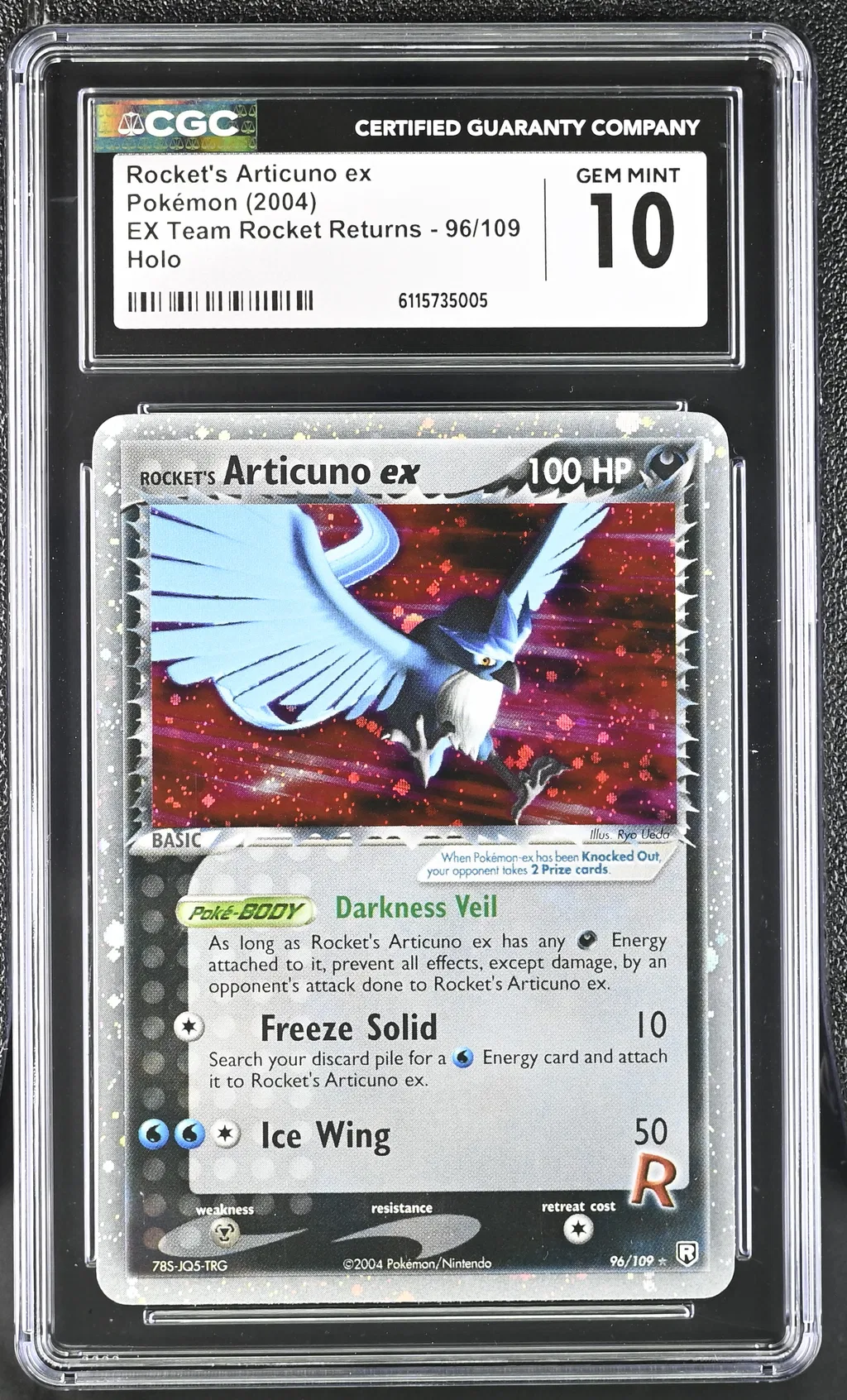 Rocket's Articuno ex card artwork