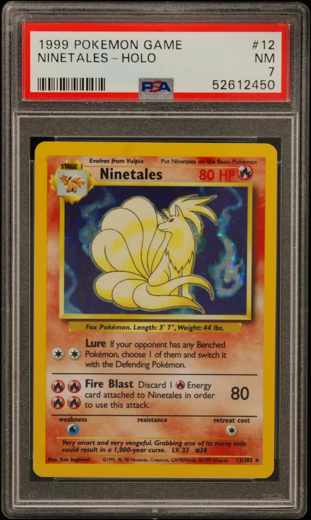 1999 #12 Ninetales-Holo PSA 7 Game