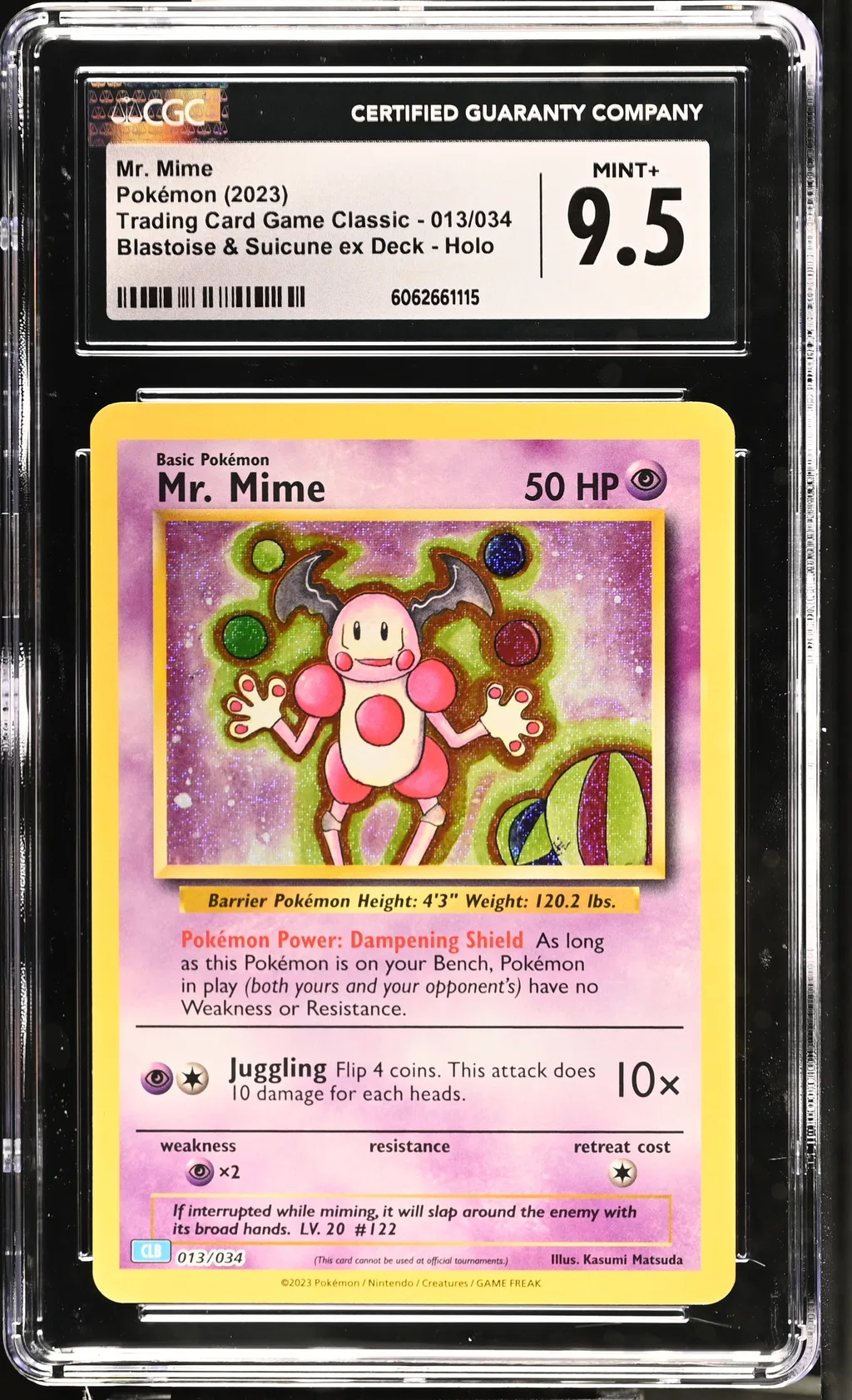 2023 #013 Mr. Mime CGC 9.5 Trading Card Game Classic - Clv, Clc, Clb - English