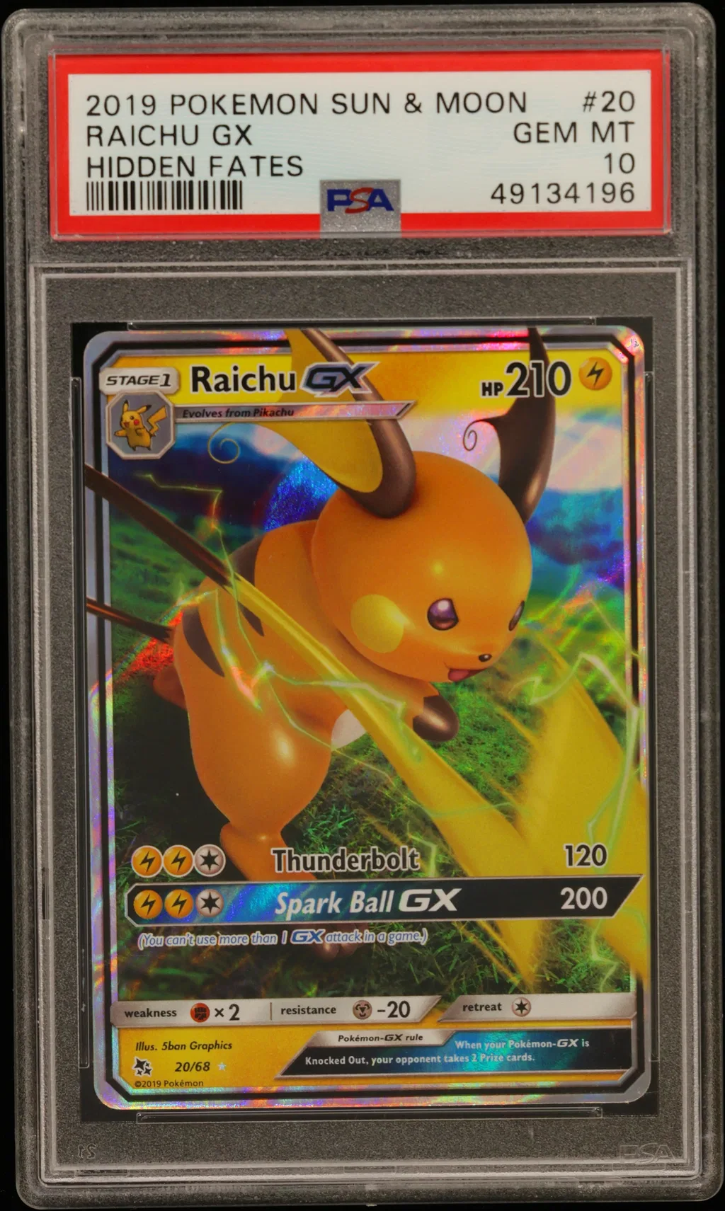 Raichu GX card artwork