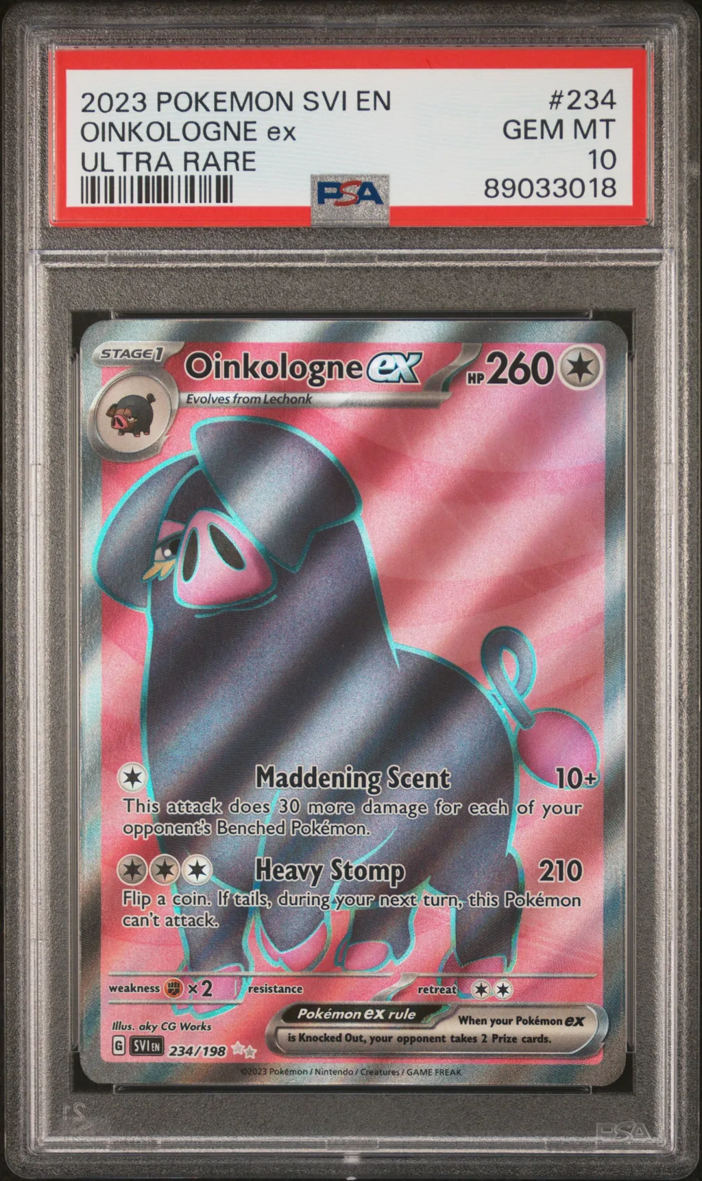 2023 #234 Oinkologne Ex PSA 10 Svi En-Scarlet & Violet