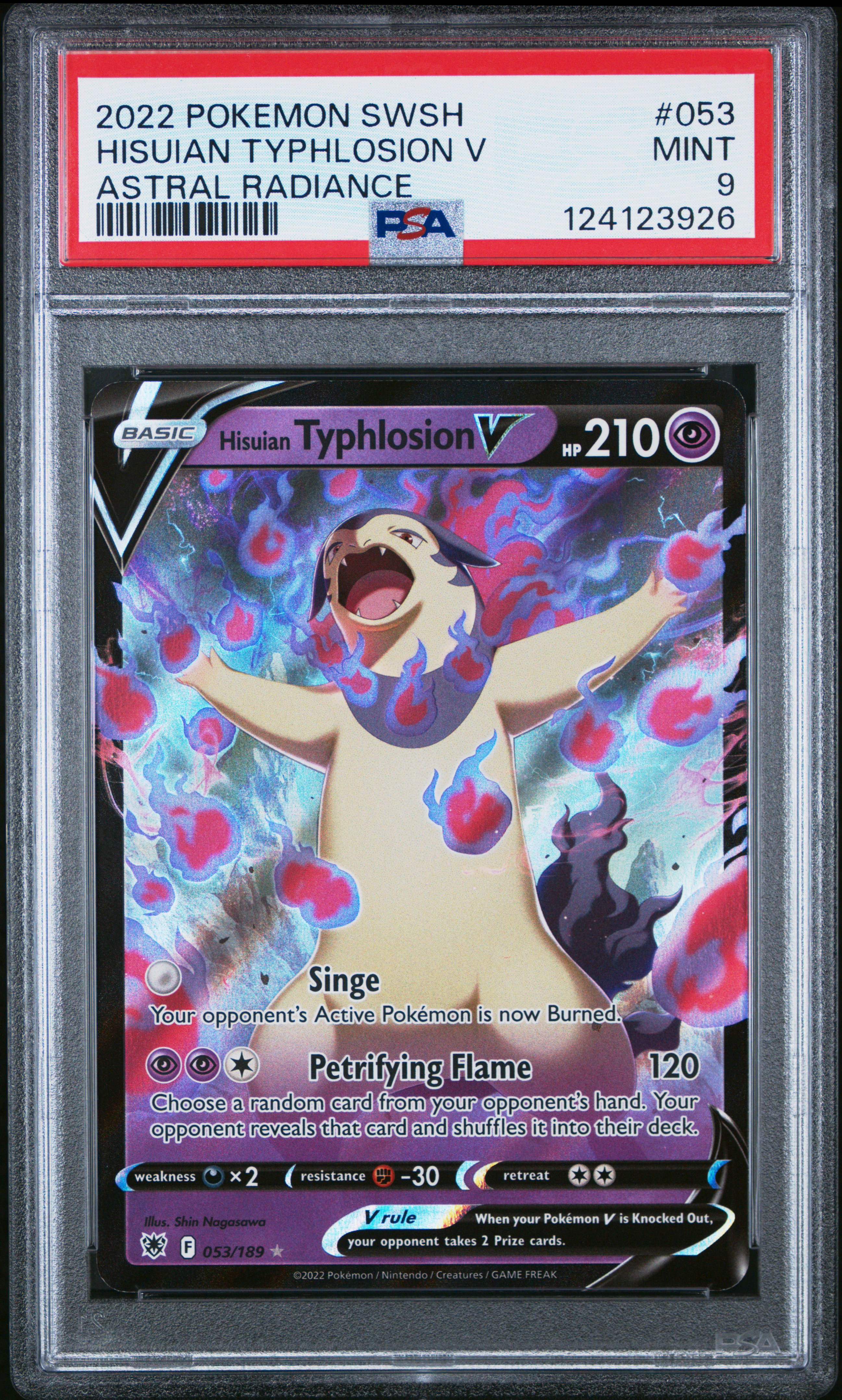 2022 #053 Hisuian Typhlosion V PSA 9 Sword & Shield Astral Radiance