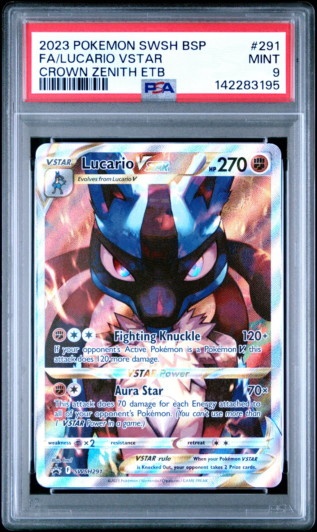 2023 #291 Full Art/Lucario Vstar PSA 9 Swsh Black Star Promo