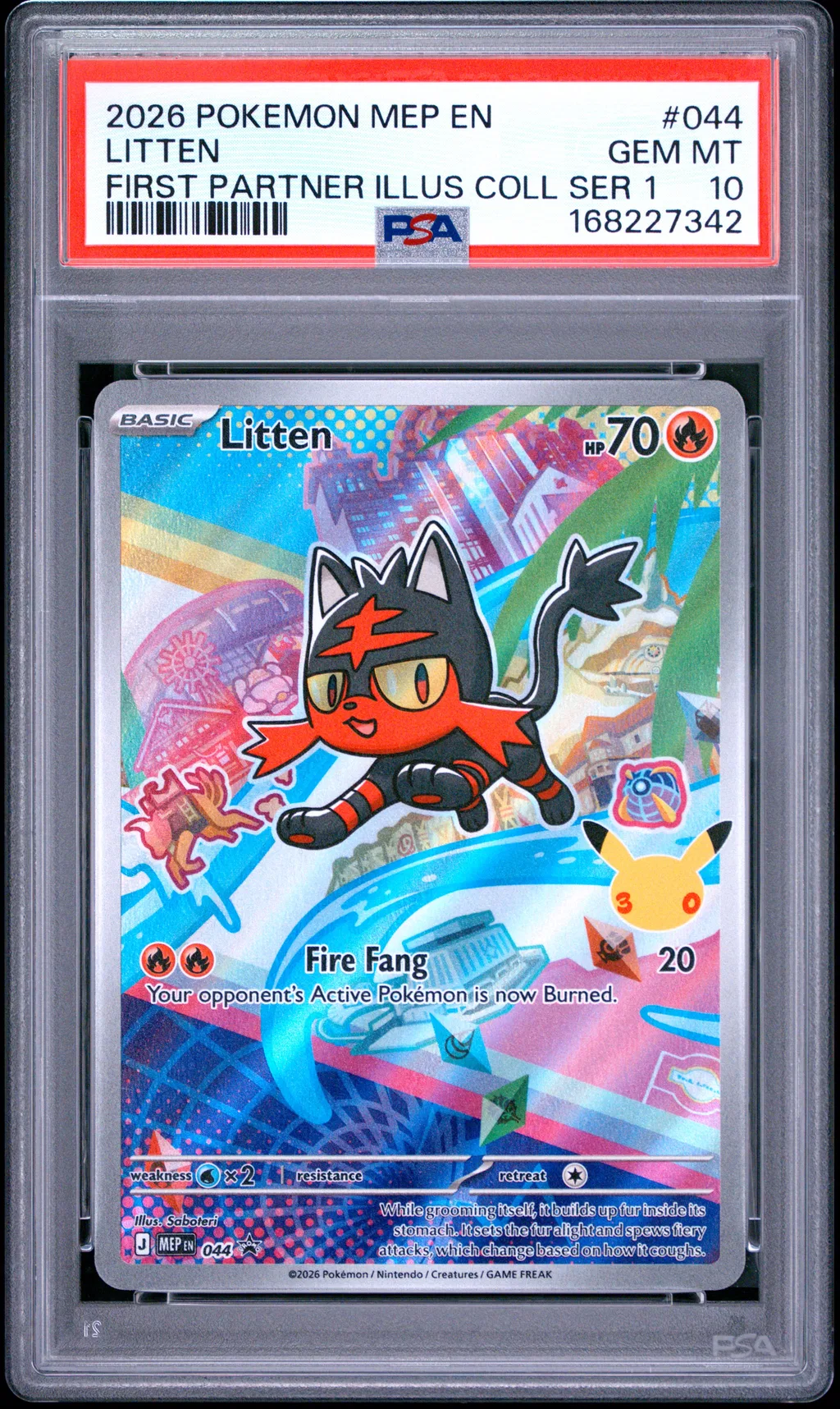 2026 #044 Litten PSA 10 Mep En-Me Black Star Promo
