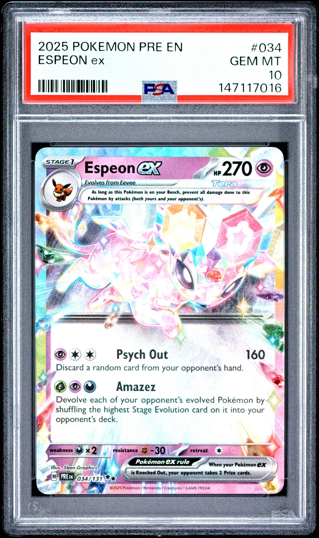 Espeon ex card artwork