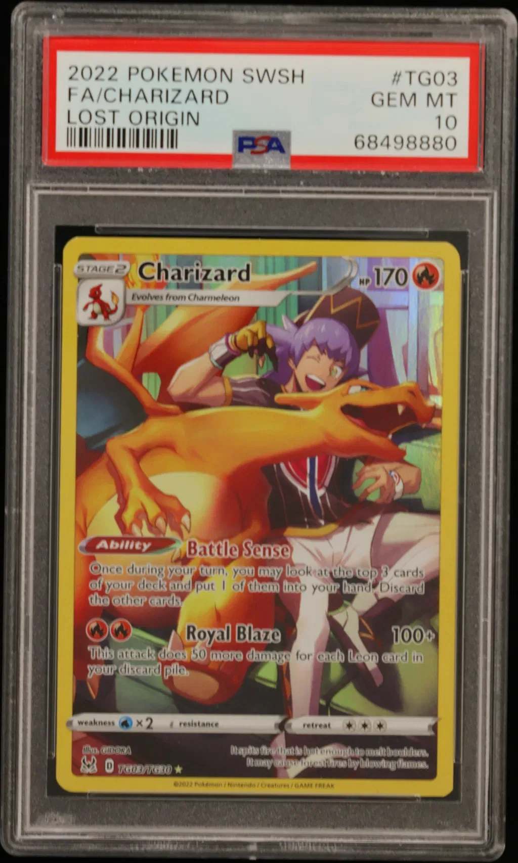 2022 #Tg03 Full Art/Charizard PSA 10 Sword & Shield Lost Origin