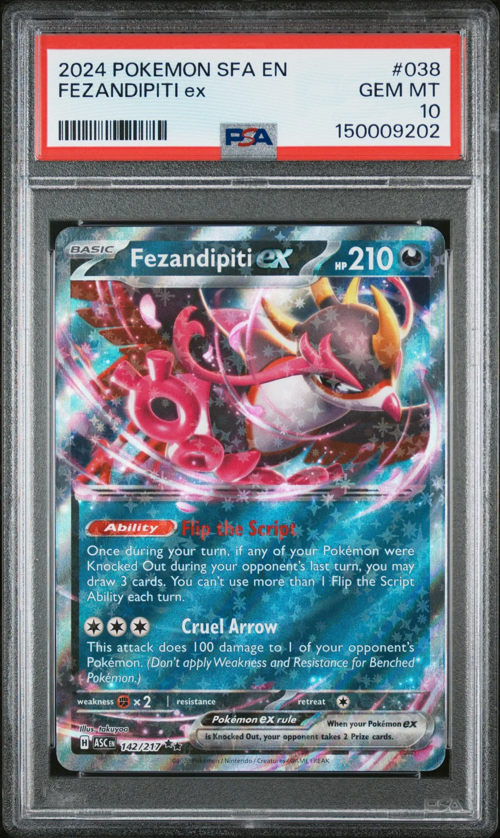 2024 #038 Fezandipiti Ex PSA 10 Sfa En-Shrouded Fable