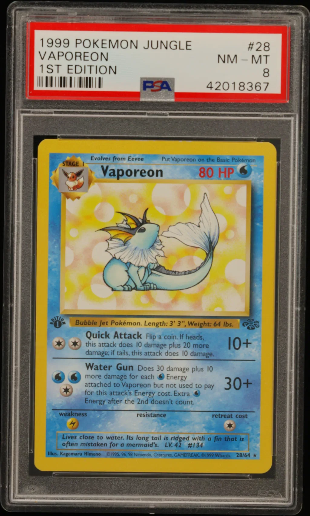 Vaporeon card artwork
