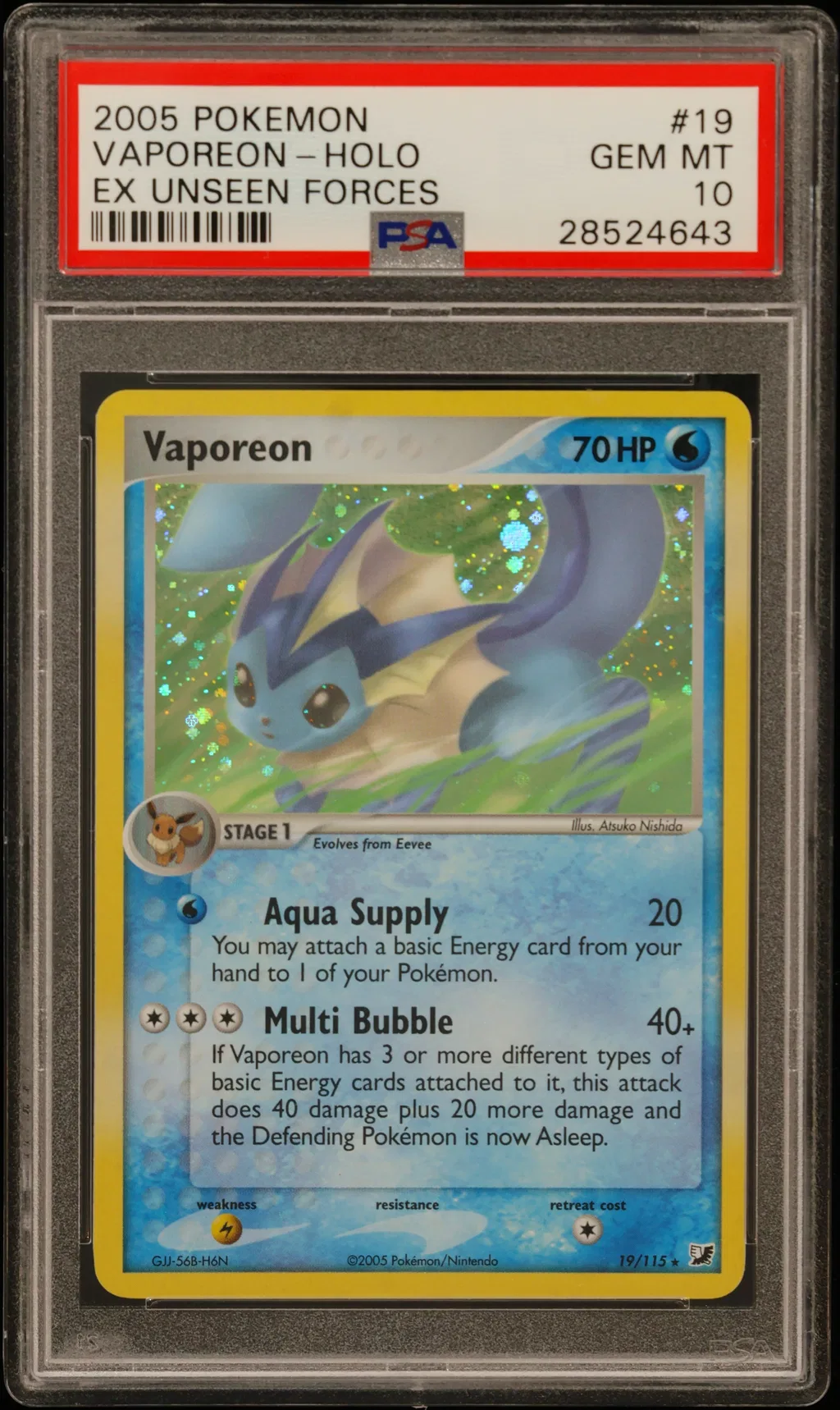 Vaporeon-Holo card artwork