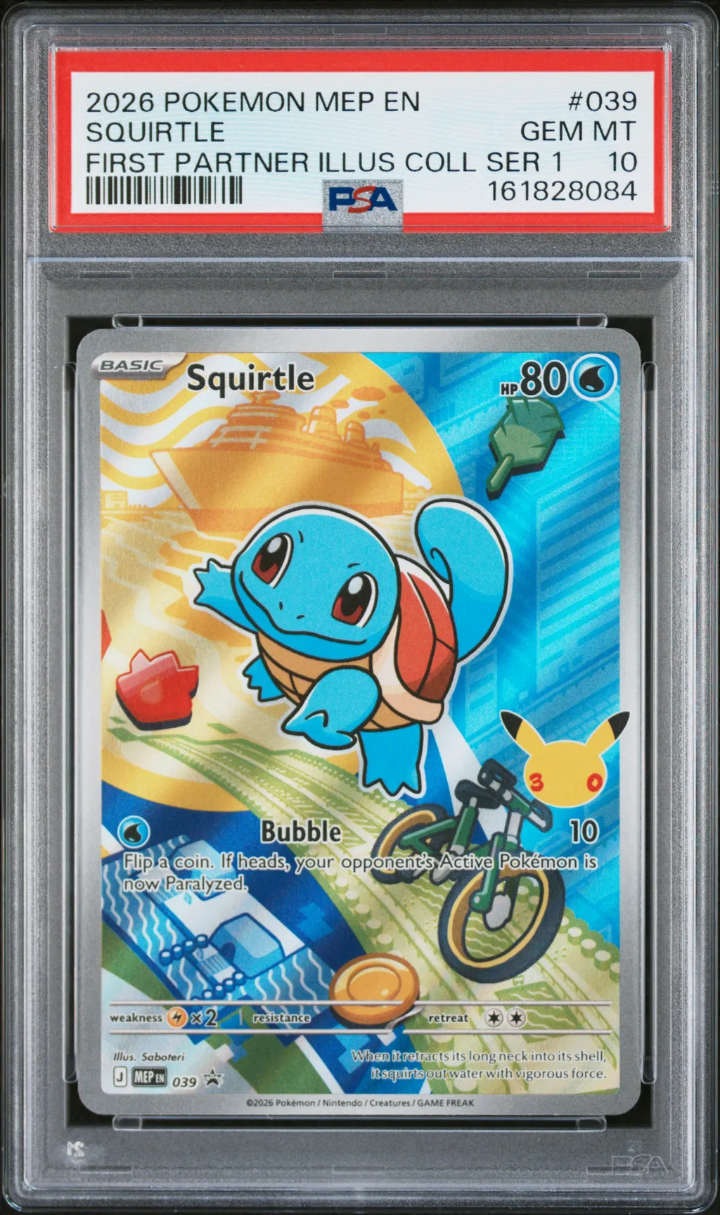 2026 #039 Squirtle PSA 10 Mep En-Me Black Star Promo
