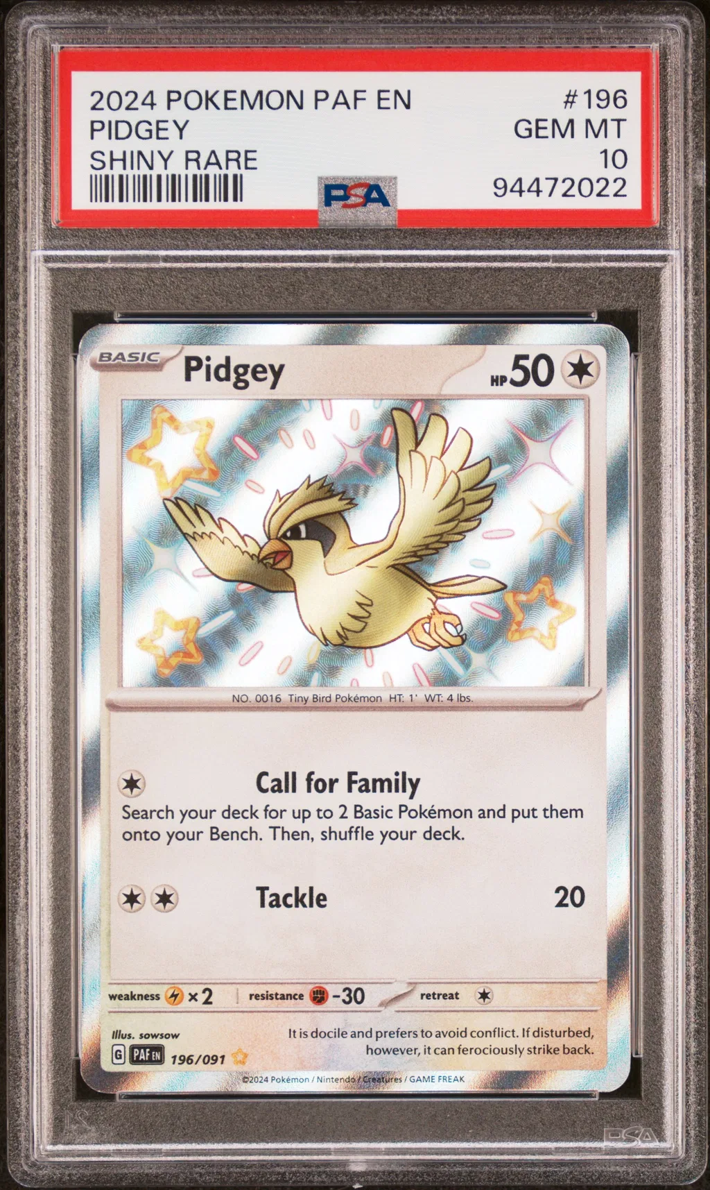 Pidgey card artwork