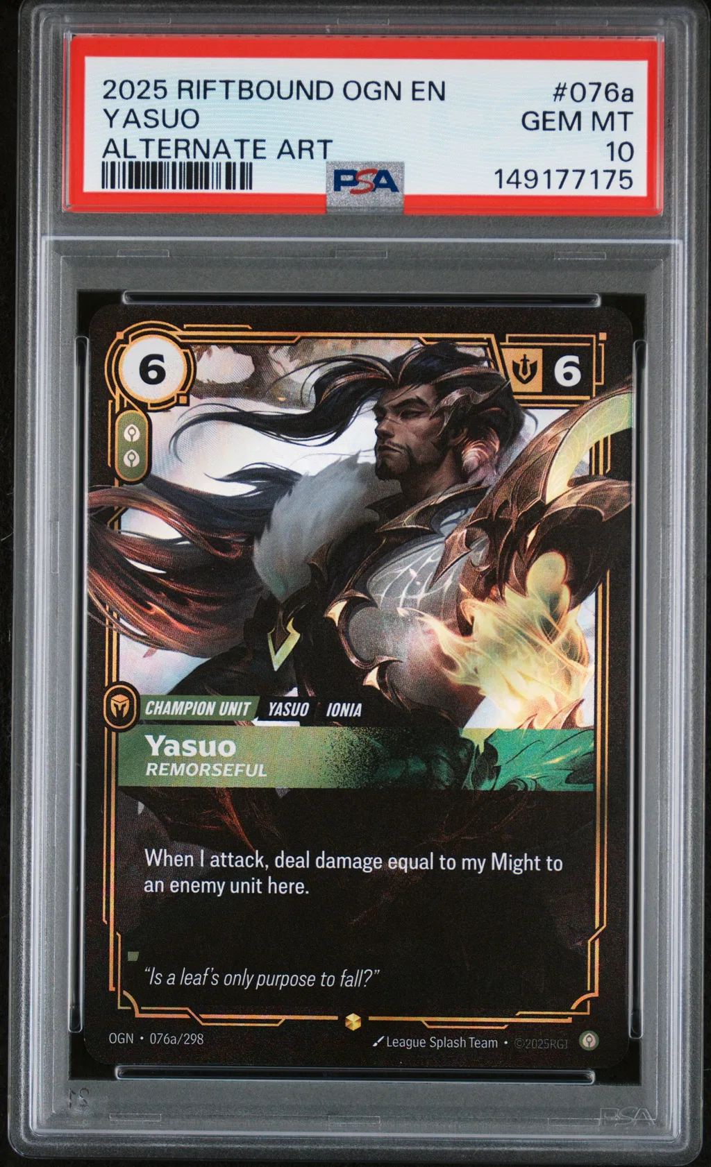 Yasuo - Remorseful card artwork