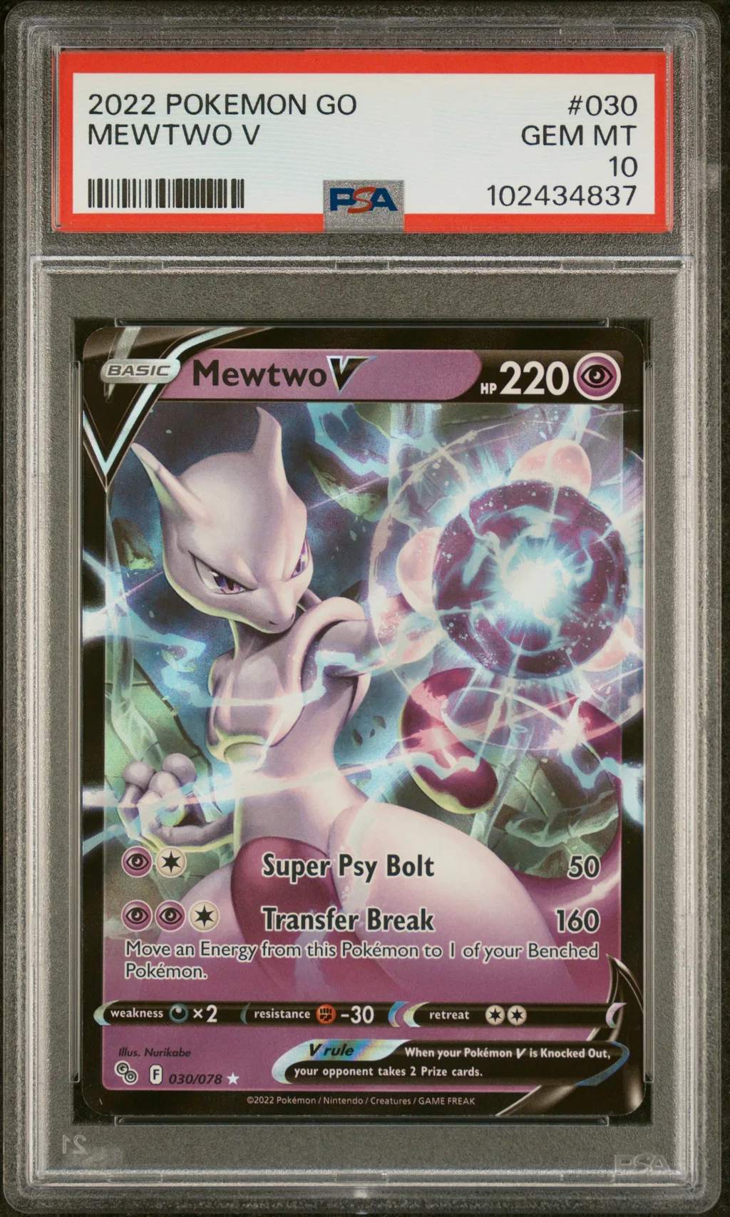 Mewtwo V card artwork