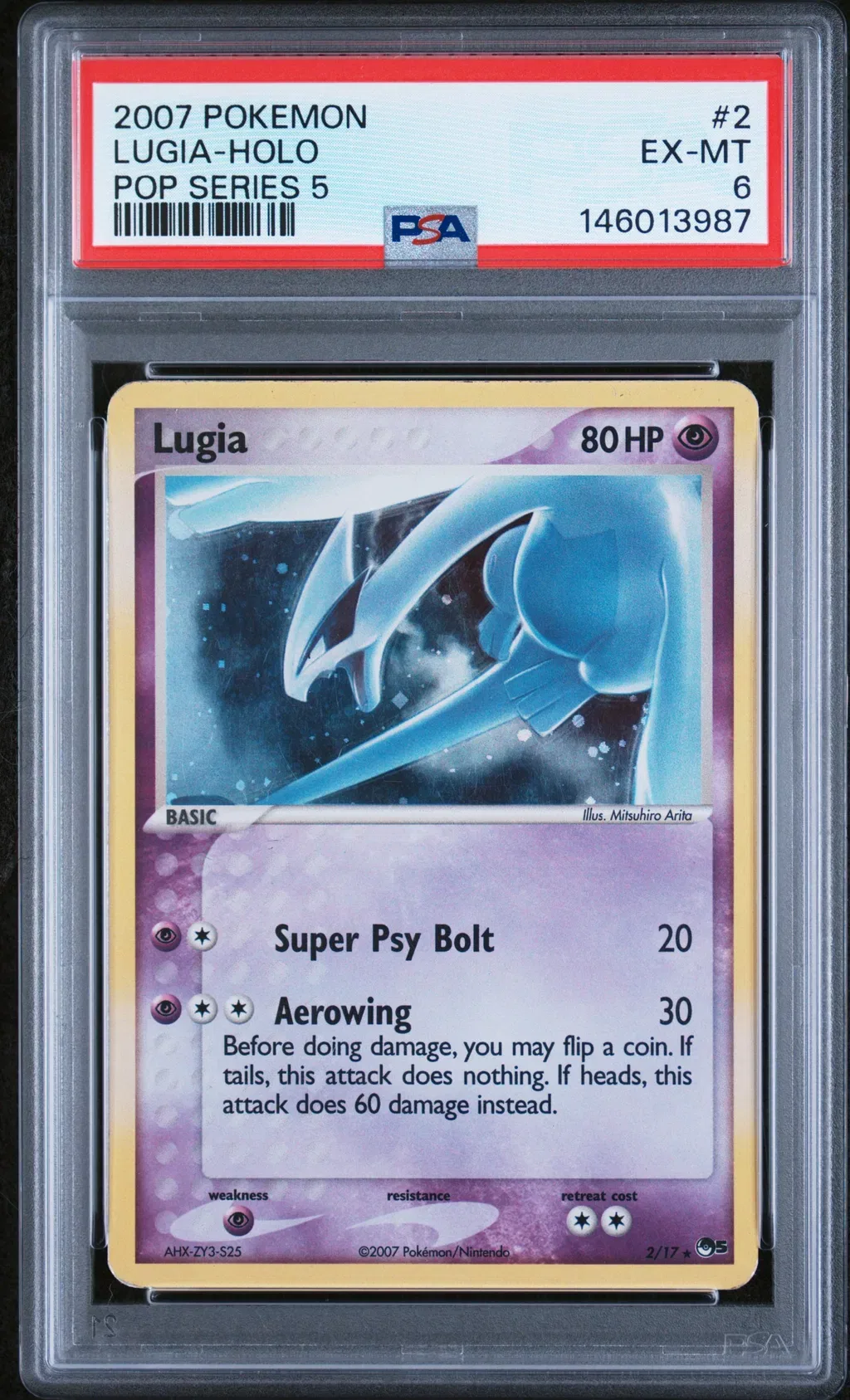 2007 #2 Lugia-Holo PSA 6 Pop Series 5