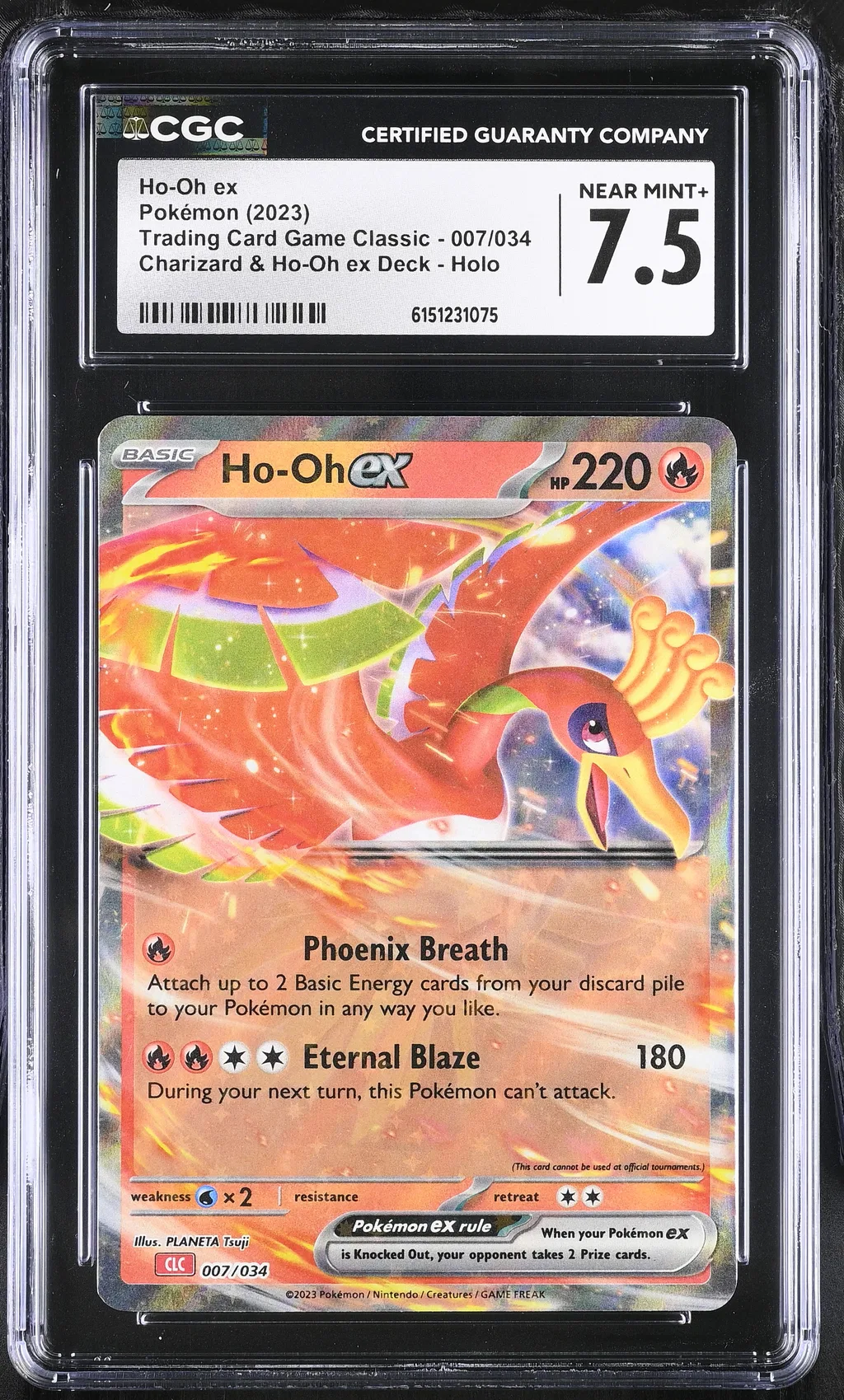 2023 #007 Ho-Oh Ex CGC 7.5 Trading Card Game Classic - Clv, Clc, Clb - English