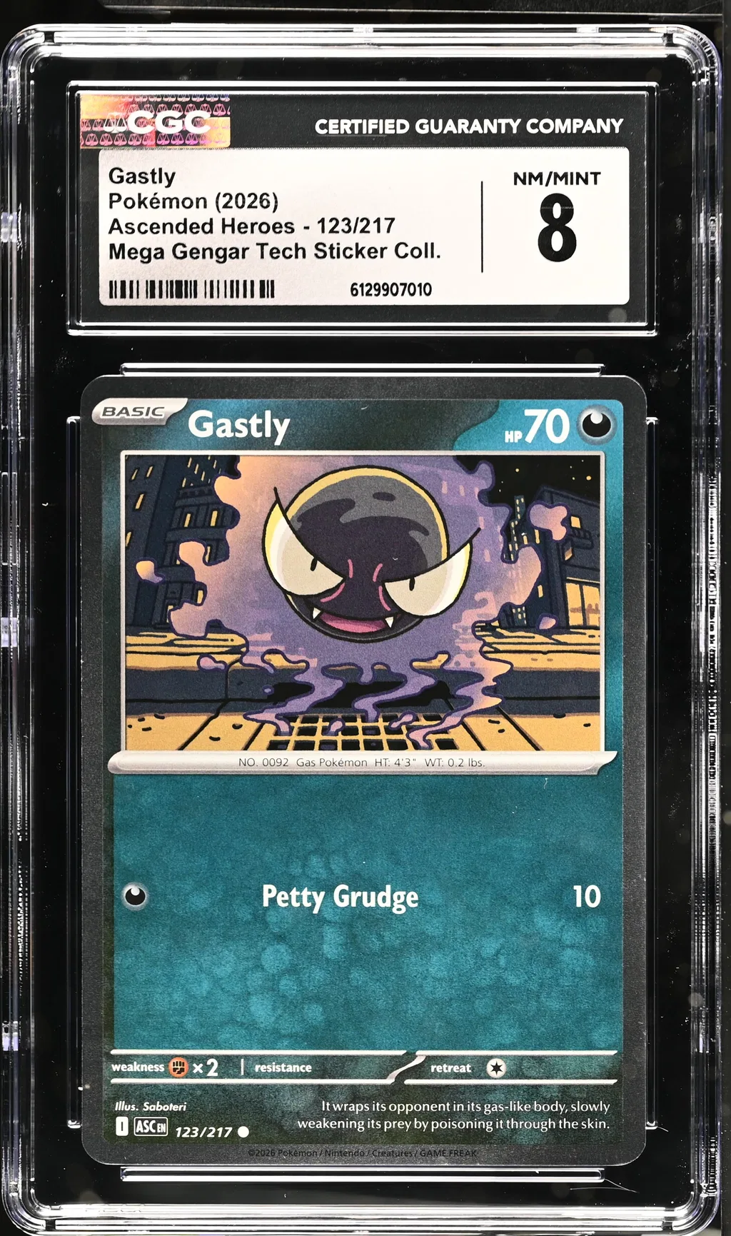 2026 #123 Gastly CGC 8 Ascended Heroes - Asc En - English