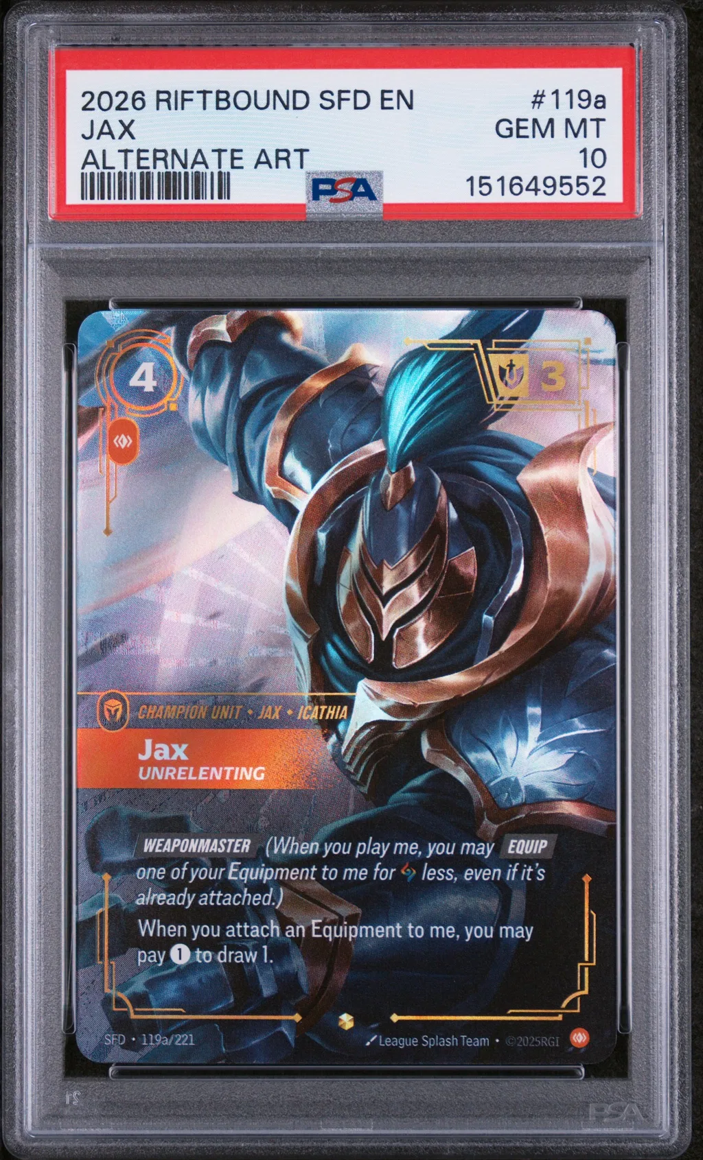 Jax - Unrelenting card artwork