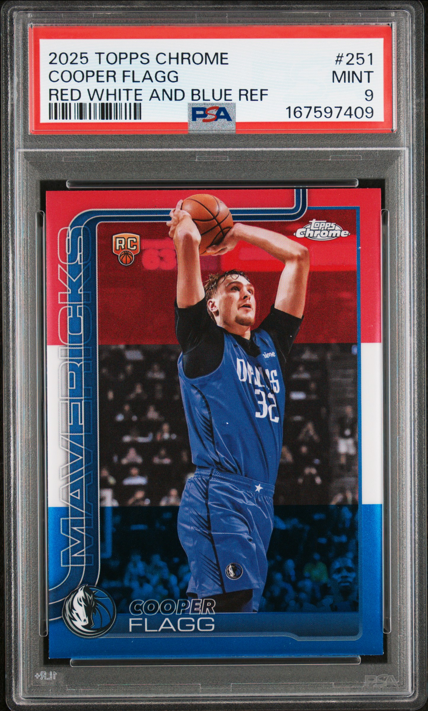 2025 #251 Cooper Flagg PSA 9 Topps Chrome