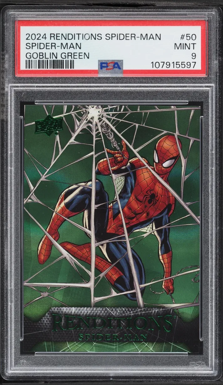 2024 #50 Upper Deck Marvel Renditions Spider-Man Goblin Green Spider-Man /399 Mint PSA 9