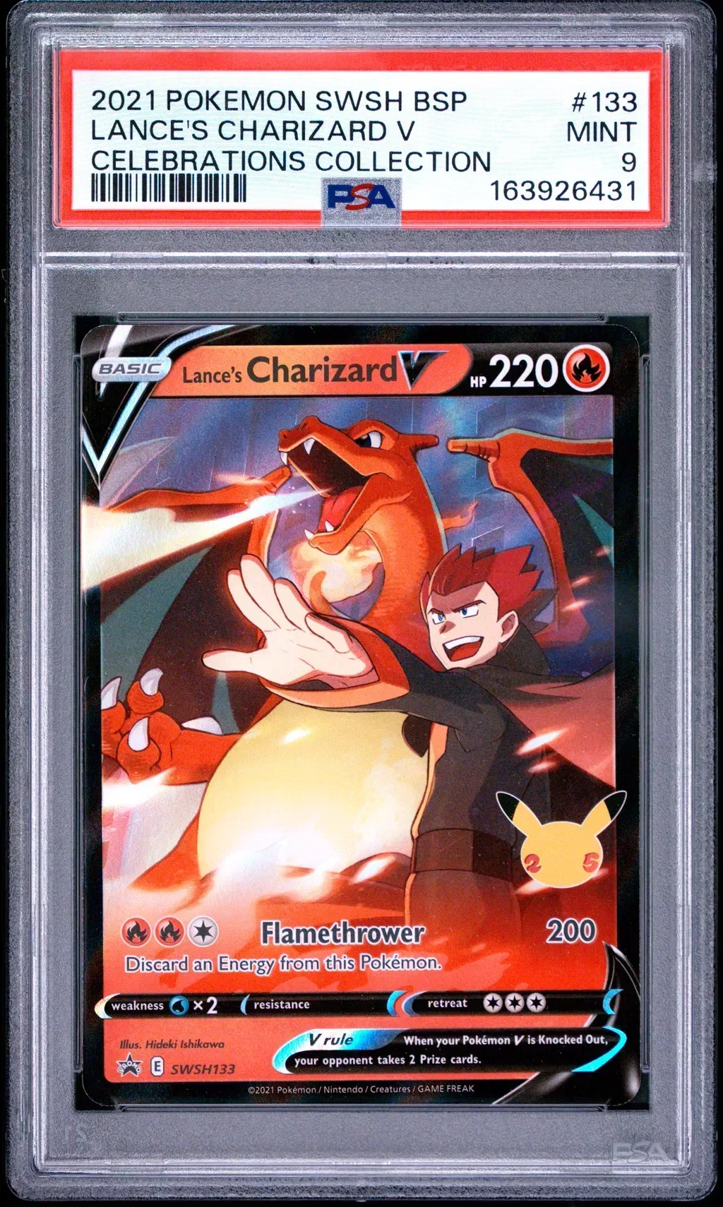 2021 #133 Lance'S Charizard V PSA 9 Swsh Black Star Promo