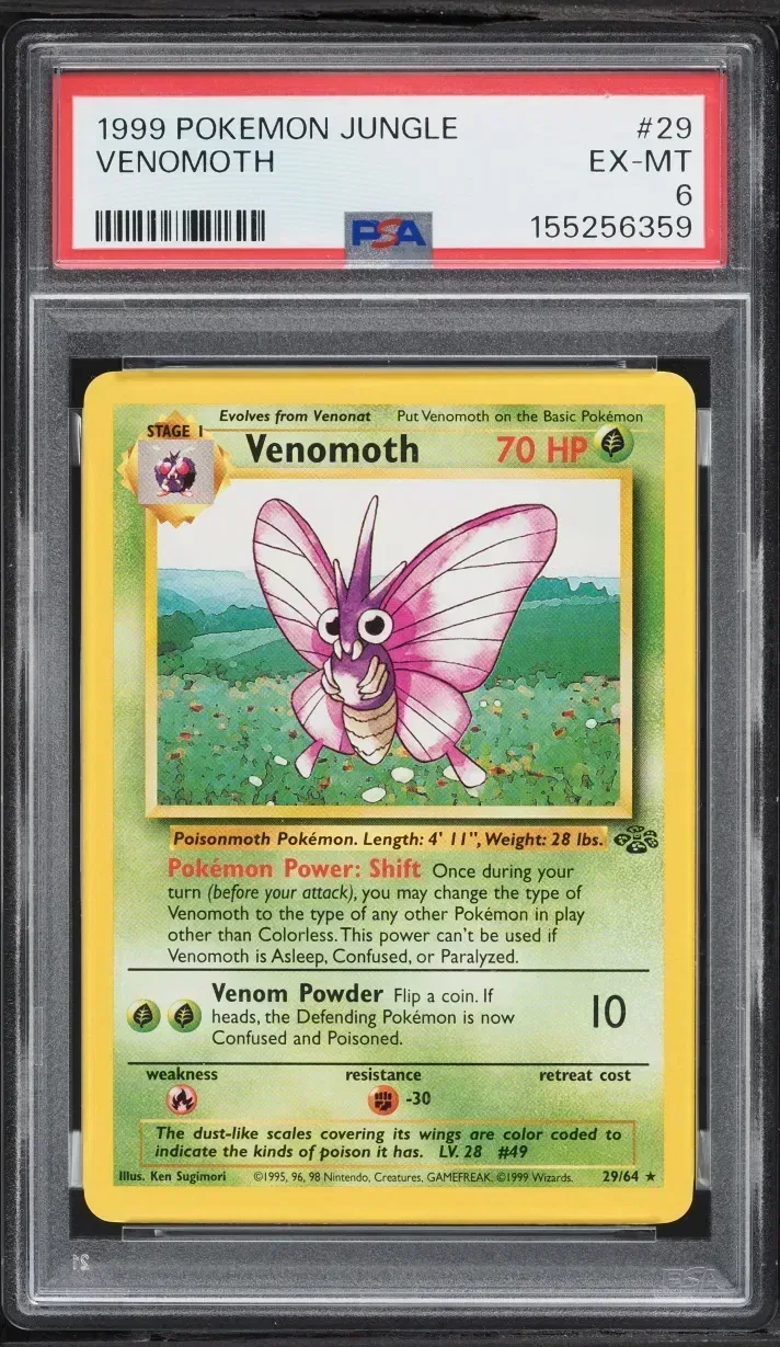 1999 #29 Jungle Venomoth Exmt PSA 6 Pokemon