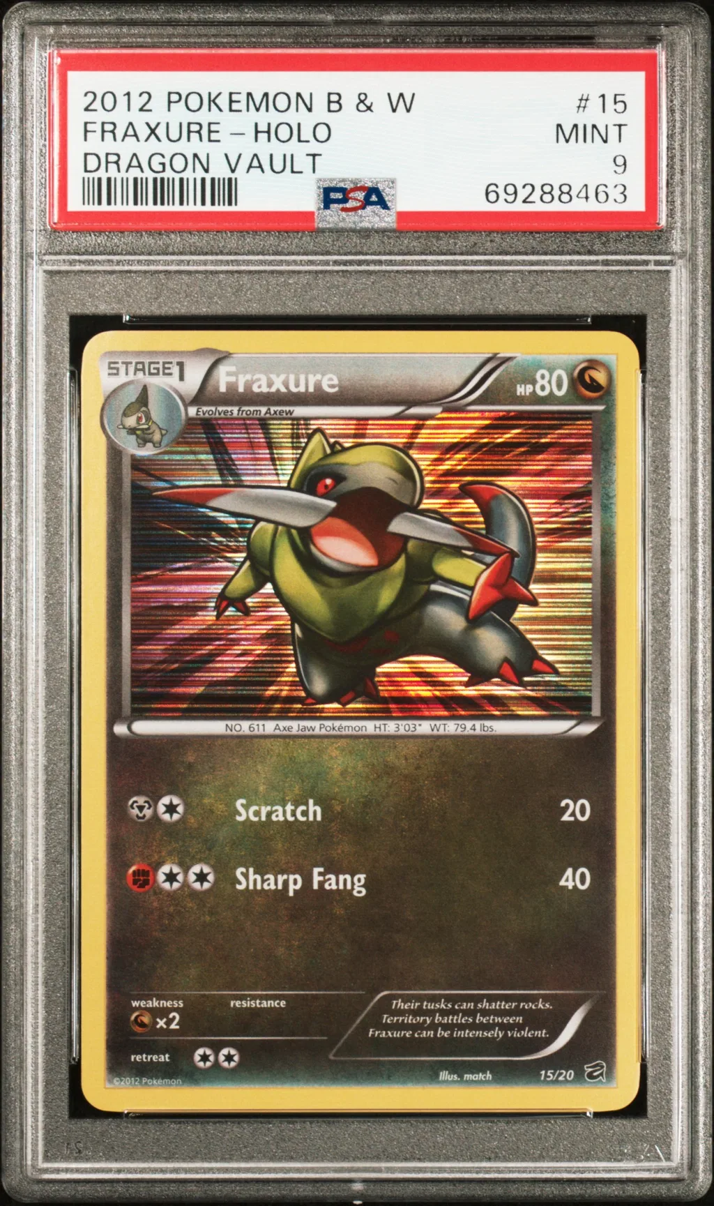 Fraxure-Holo card artwork