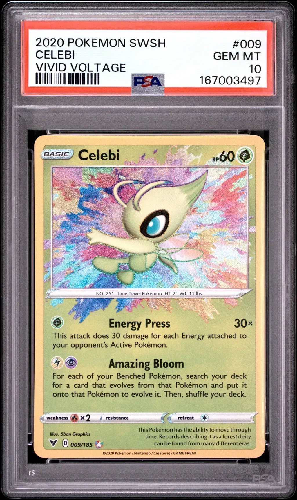 2020 #009 Celebi PSA 10 Sword & Shield Vivid Voltage