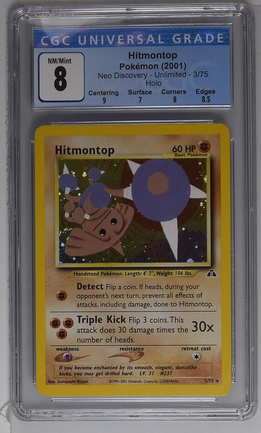 2001 #3 Hitmontop CGC 8 Neo Discovery - Unlimited - English