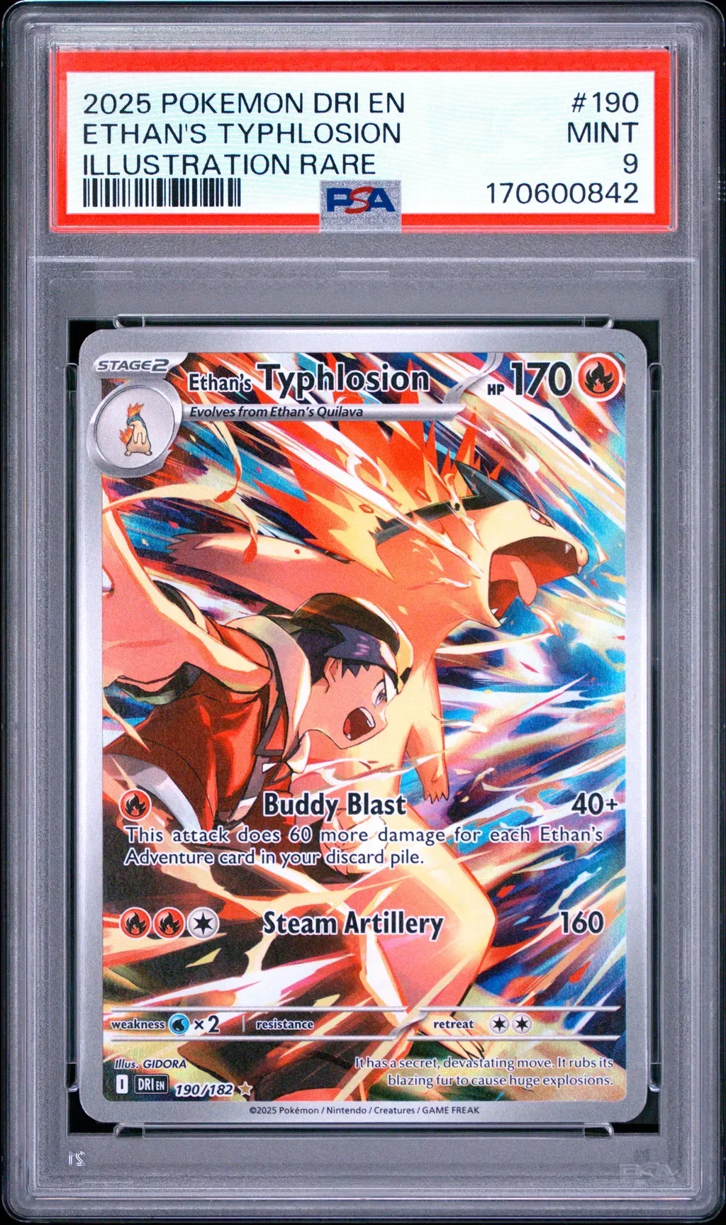 2025 #190 Ethan'S Typhlosion PSA 9 Dri En-Destined Rivals