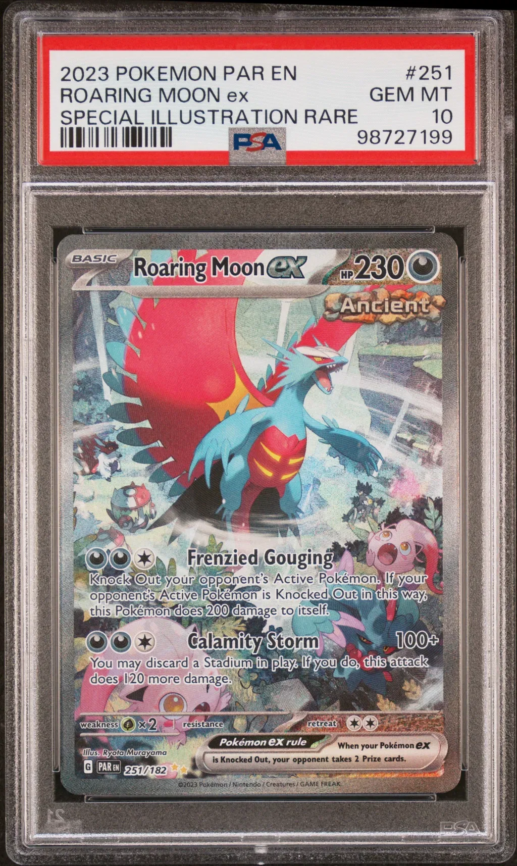 2023 #251 Roaring Moon Ex PSA 10 Par En-Paradox Rift