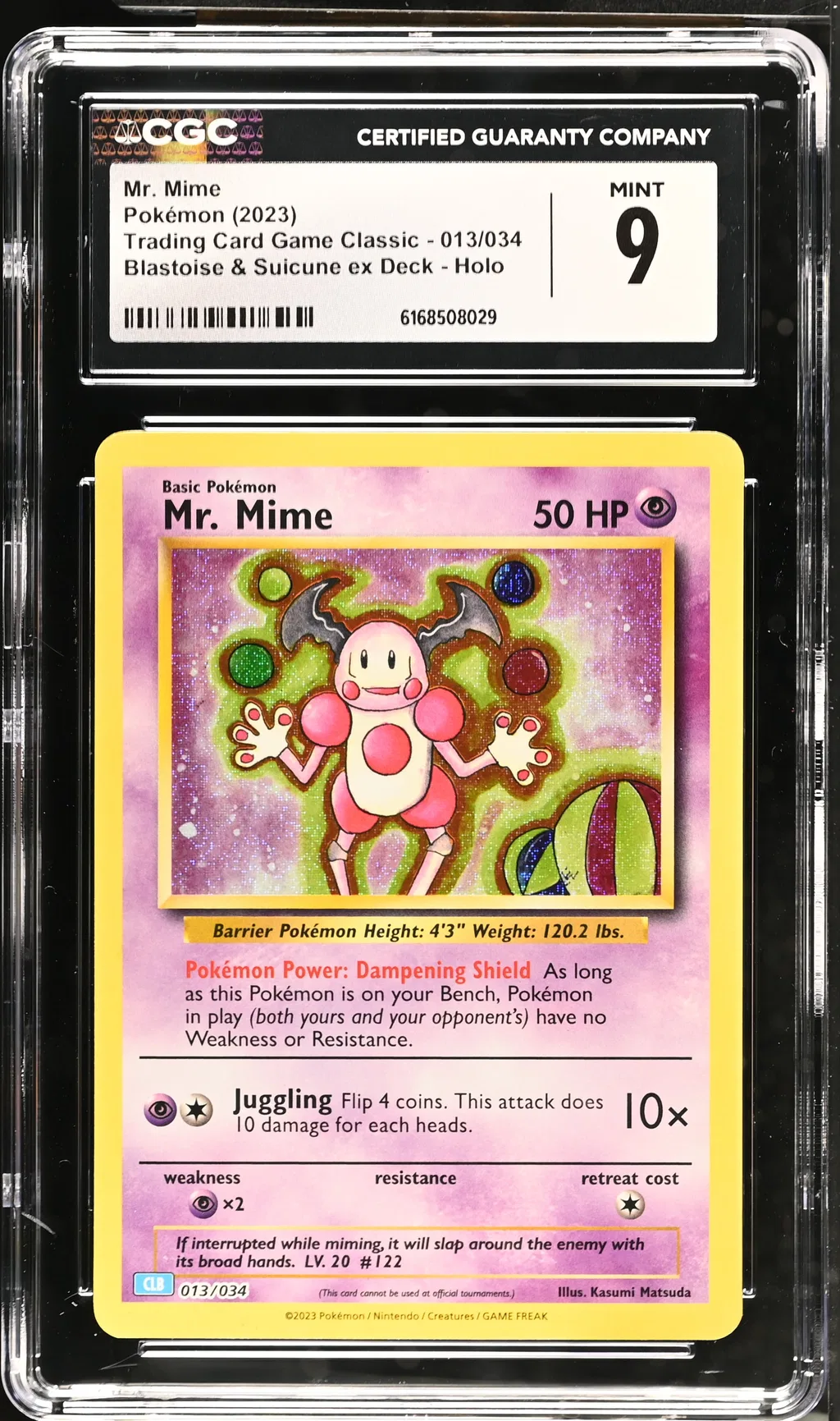 2023 #013 Mr. Mime CGC 9 Trading Card Game Classic - Clv, Clc, Clb - English