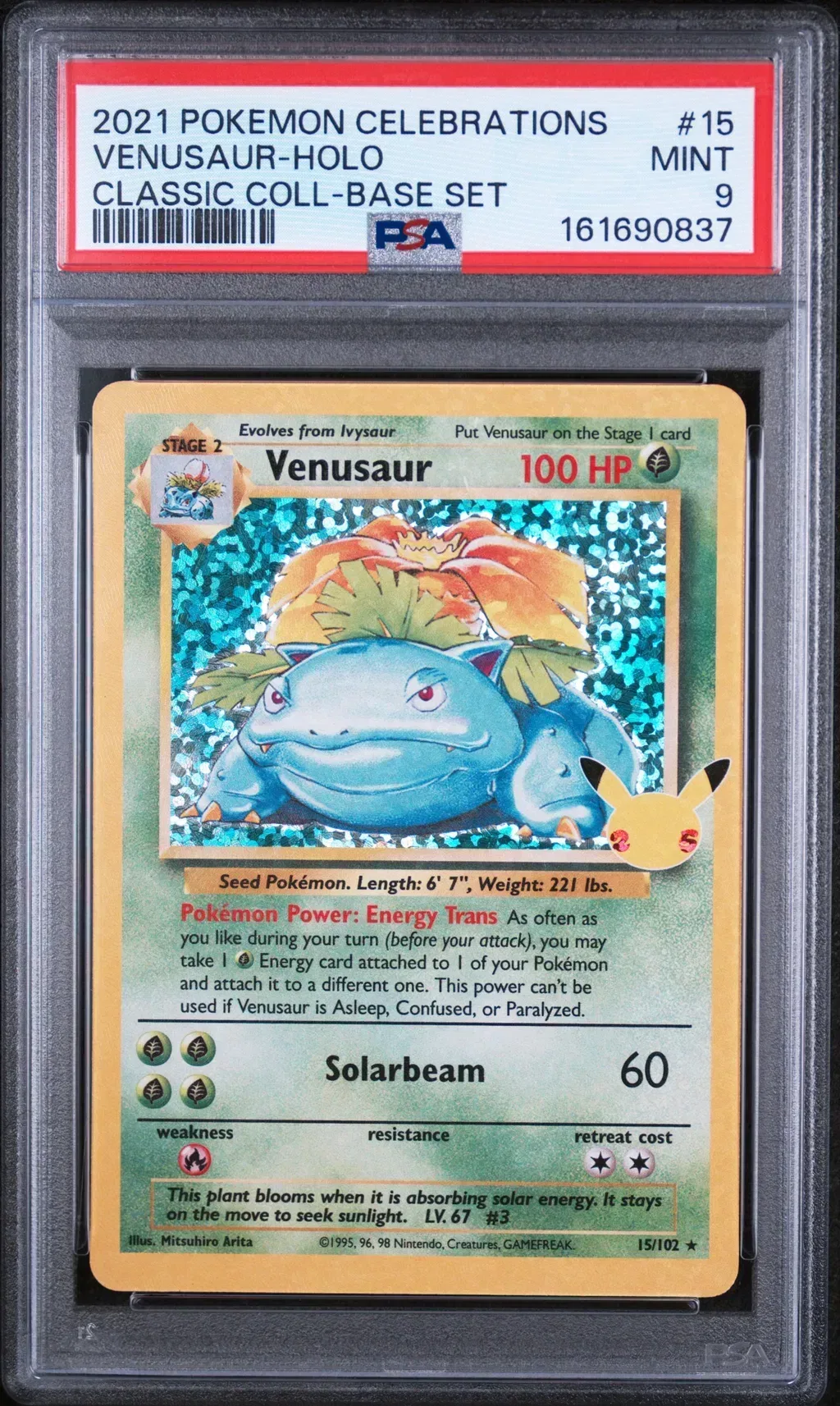 2021 #15 Venusaur-Holo PSA 9 Celebrations Classic Collection