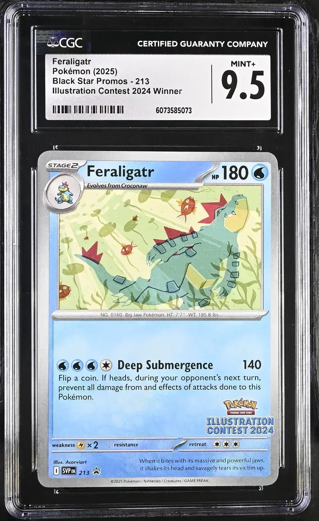 2025 #213 Feraligatr CGC 9.5 Black Star Promos - Scarlet & Violet Svp En - English