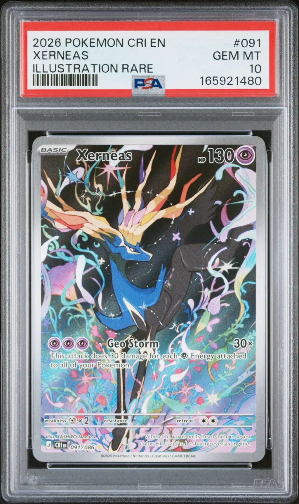 2026 #091 Xerneas PSA 10 Cri En-Chaos Rising