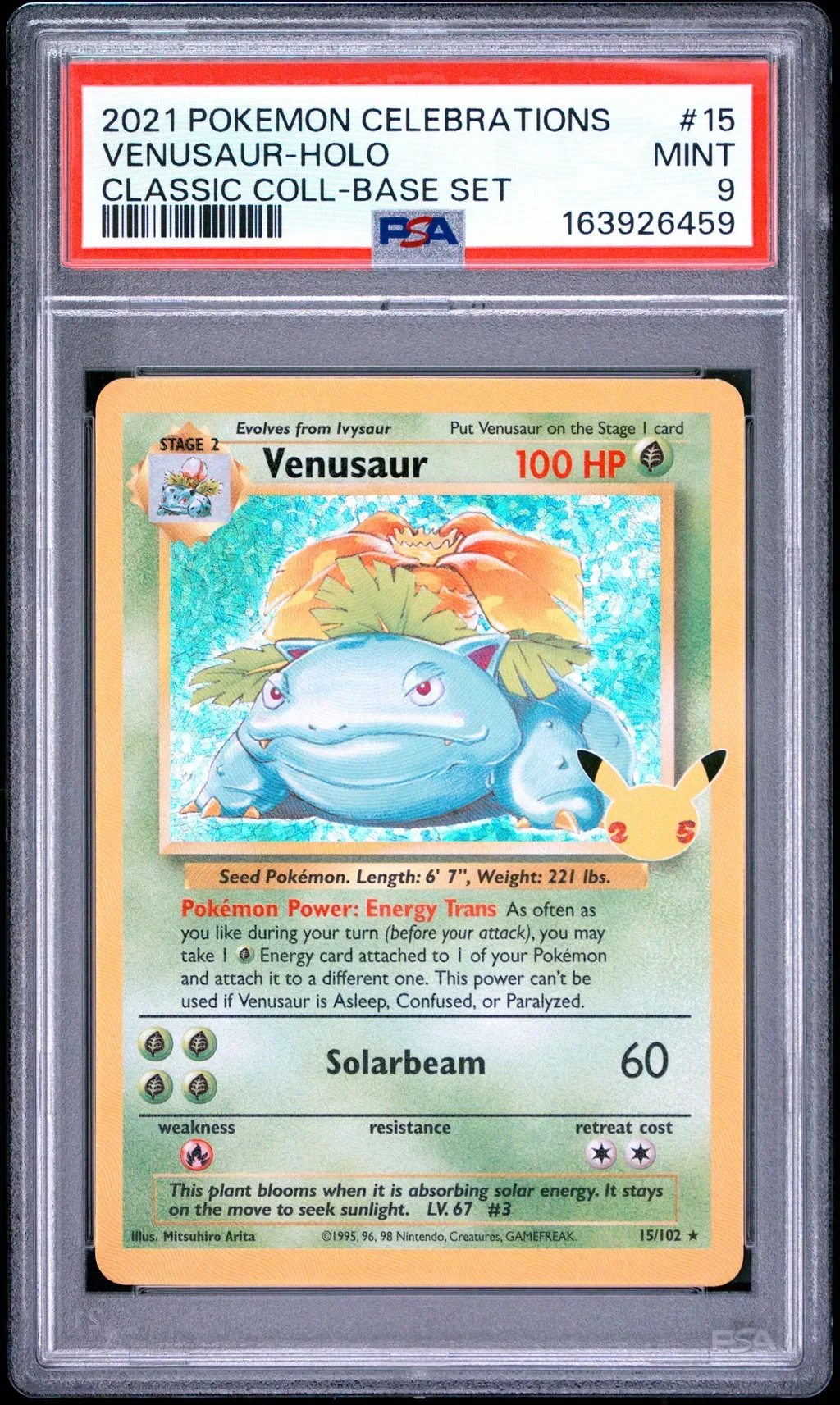 2021 #15 Venusaur-Holo PSA 9 Celebrations Classic Collection