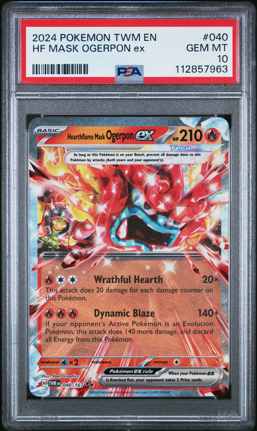 Hearthflame Mask Ogerpon EX card artwork