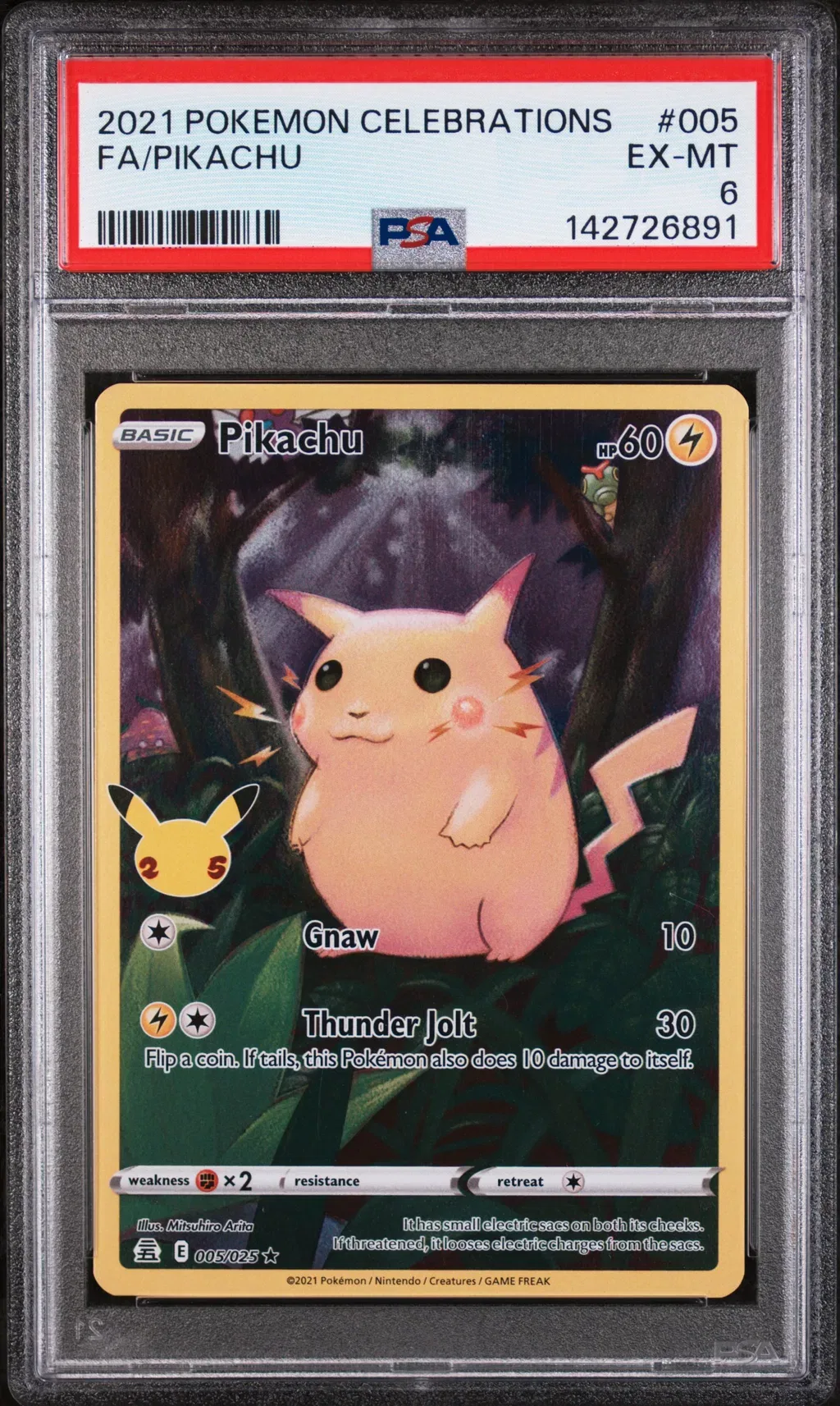 2021 #005 Full Art/Pikachu PSA 6 Celebrations