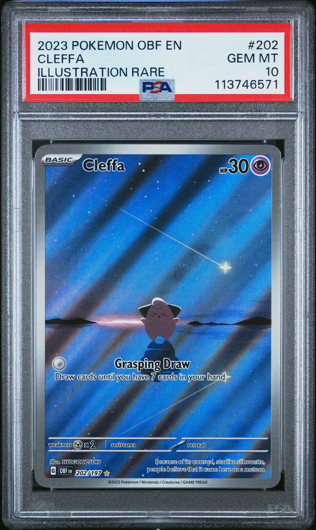 2023 #202 Cleffa PSA 10 Obf En-Obsidian Flames