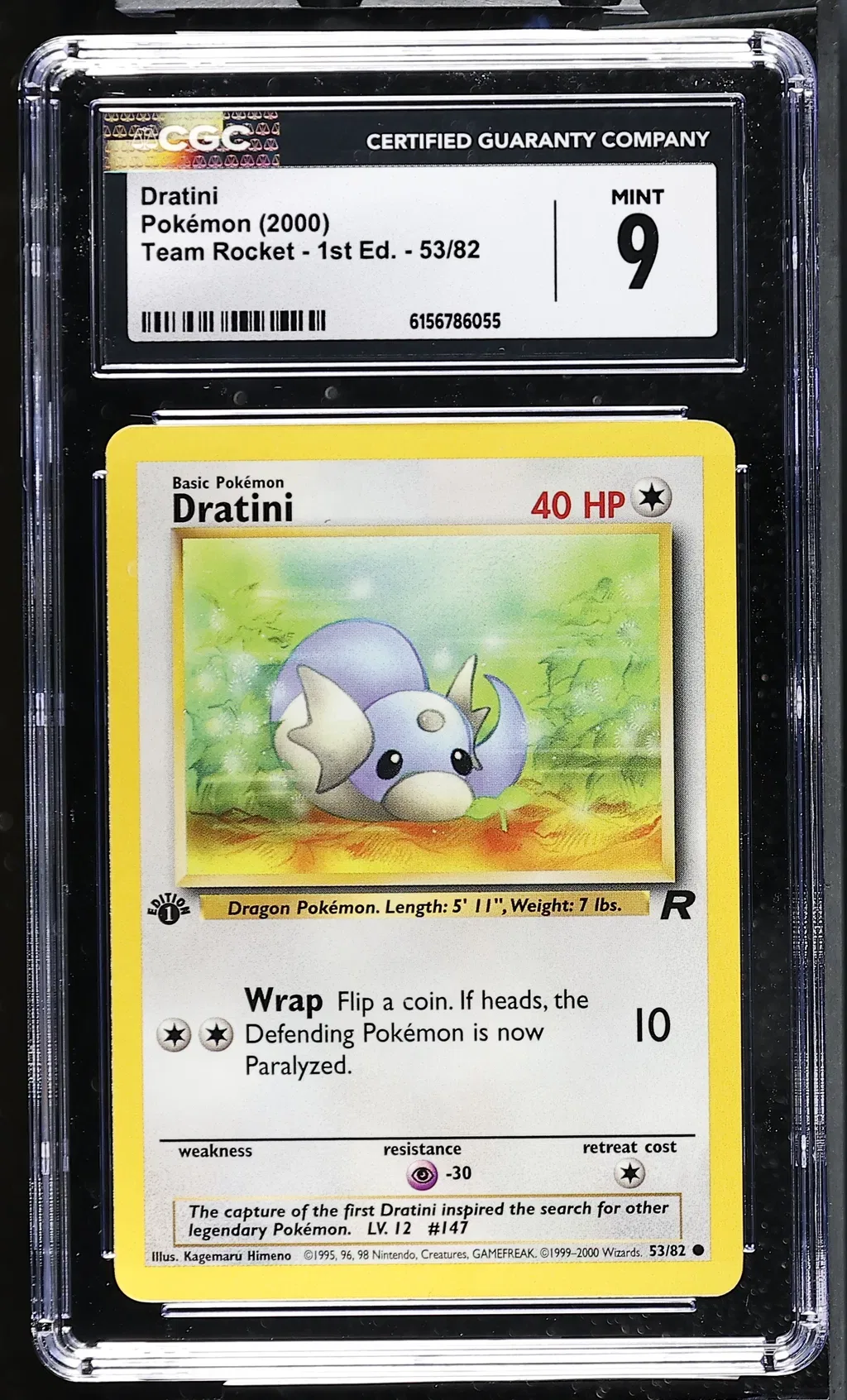 2000 #53 Dratini CGC 9 Team Rocket - 1st Edition - English