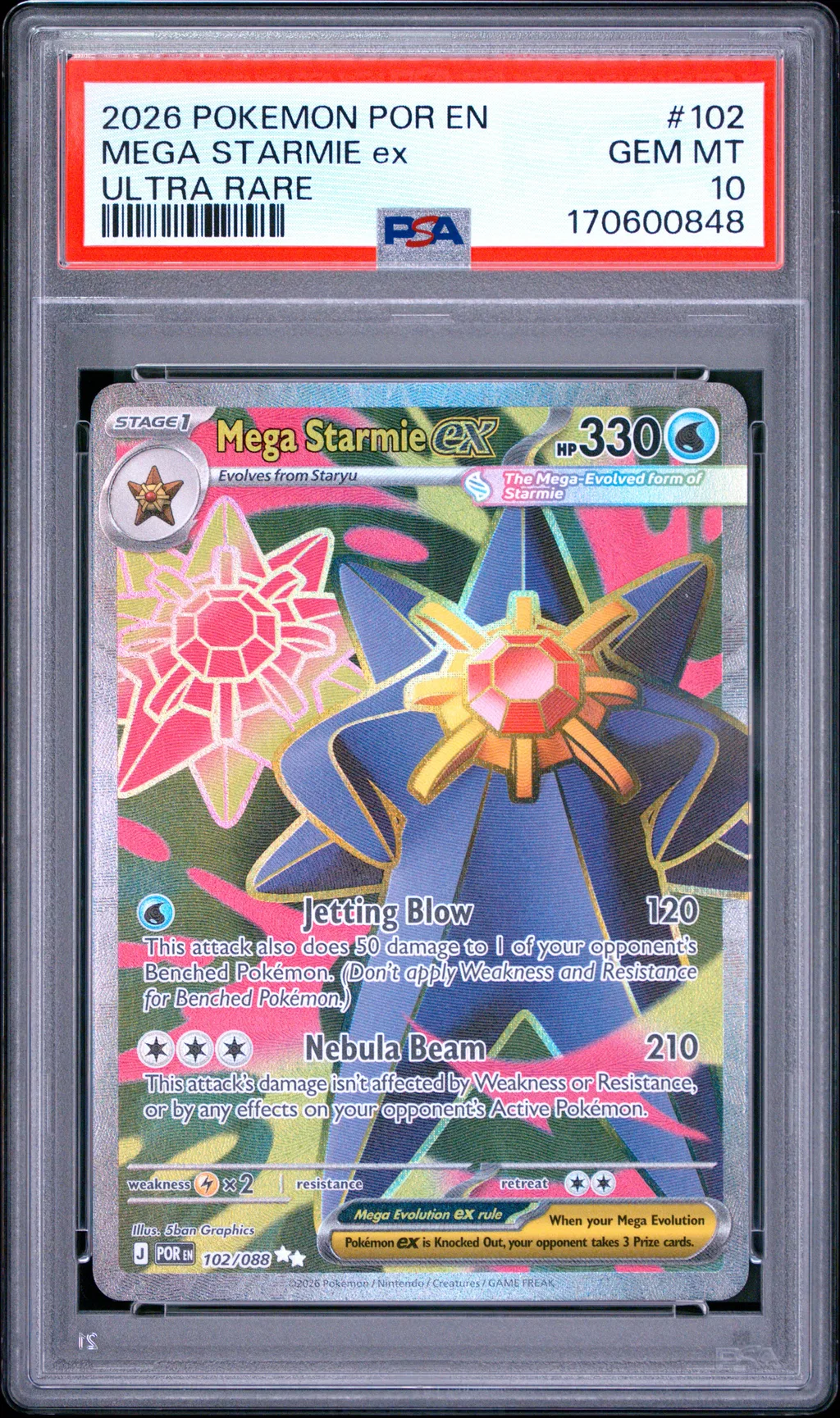 Mega Starmie EX card artwork