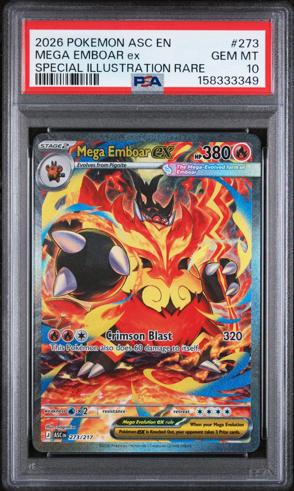Mega Emboar EX card artwork