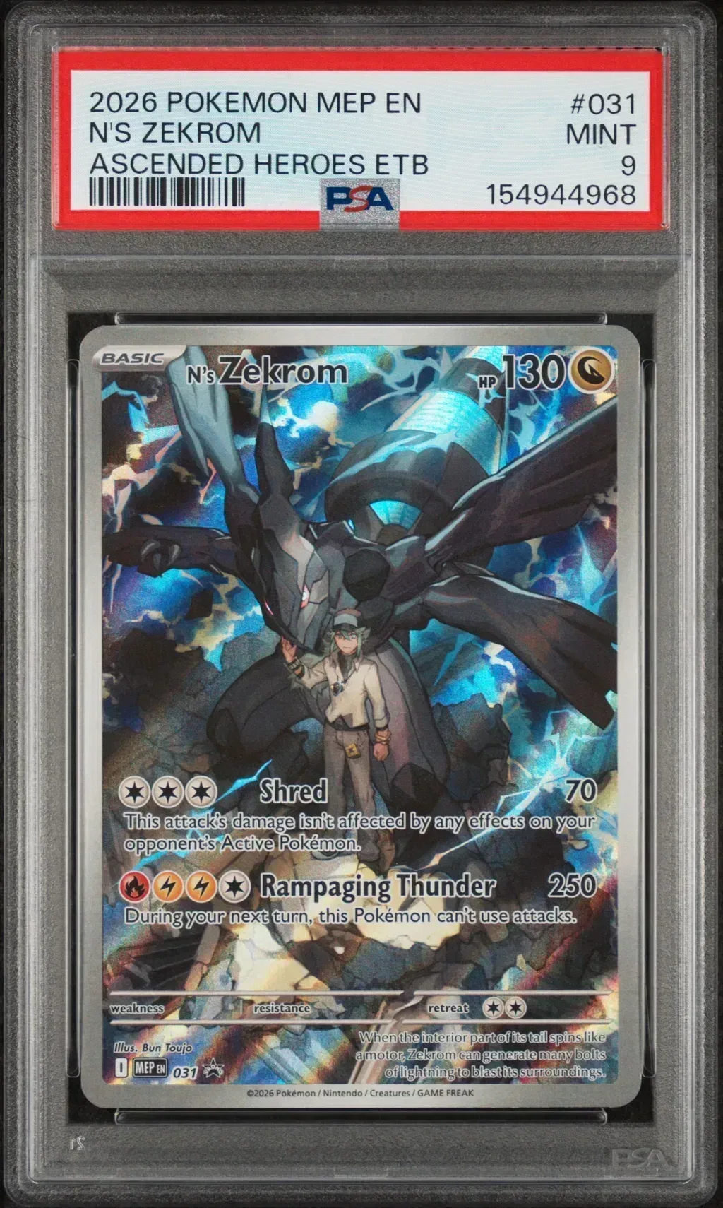 2026 #031 N'S Zekrom PSA 9 Mep En-Me Black Star Promo