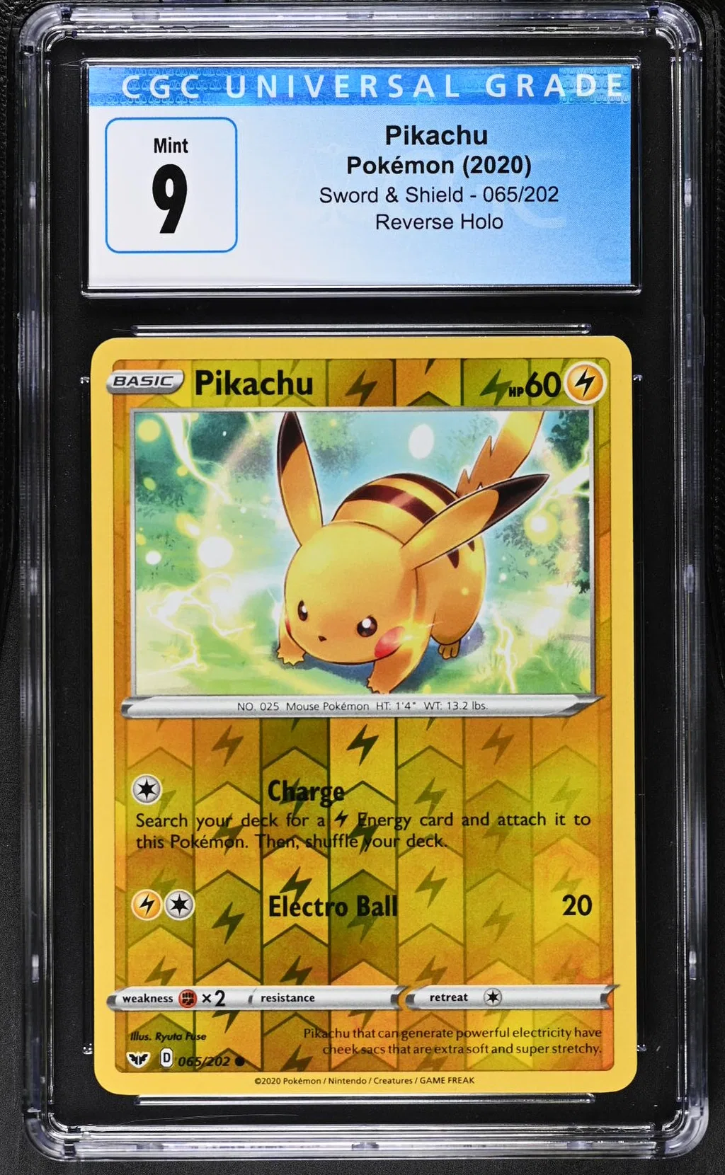 2020 #065 Pikachu CGC 9 Sword & Shield - English