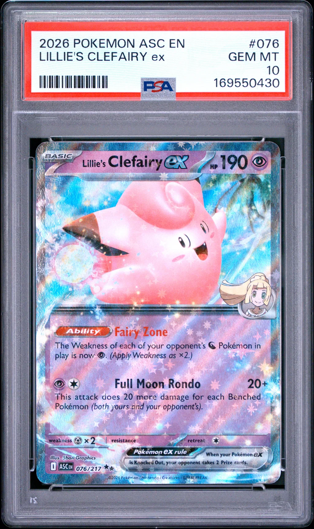 Lillie's Clefairy EX card artwork