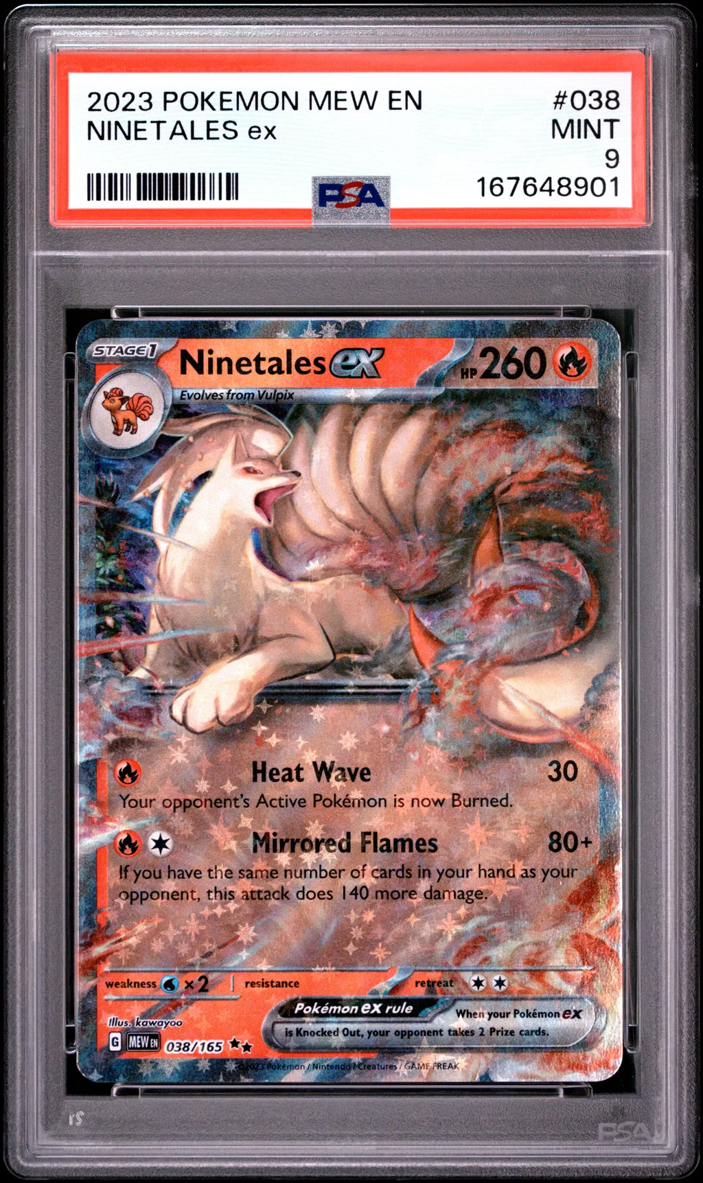 2023 #038 Ninetales Ex PSA 9 Mew En-151