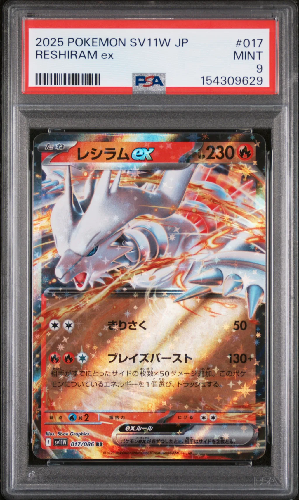 Reshiram EX card artwork