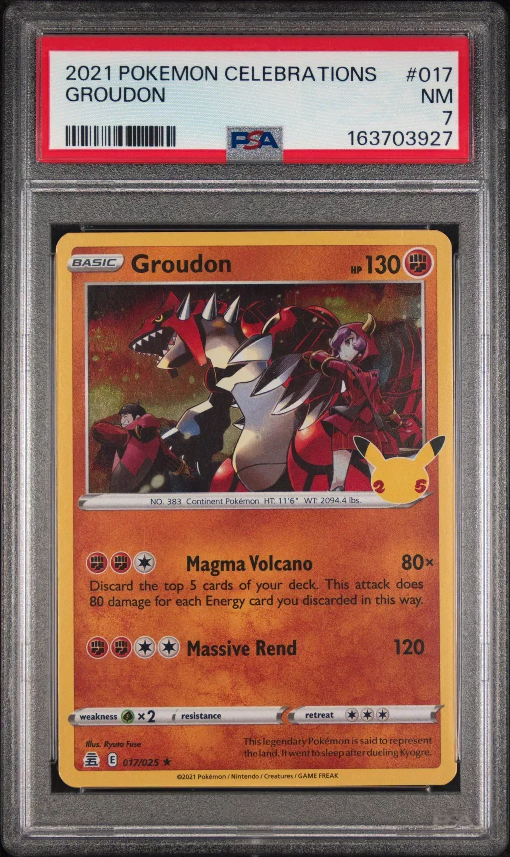 2021 #017 Groudon PSA 7 Celebrations