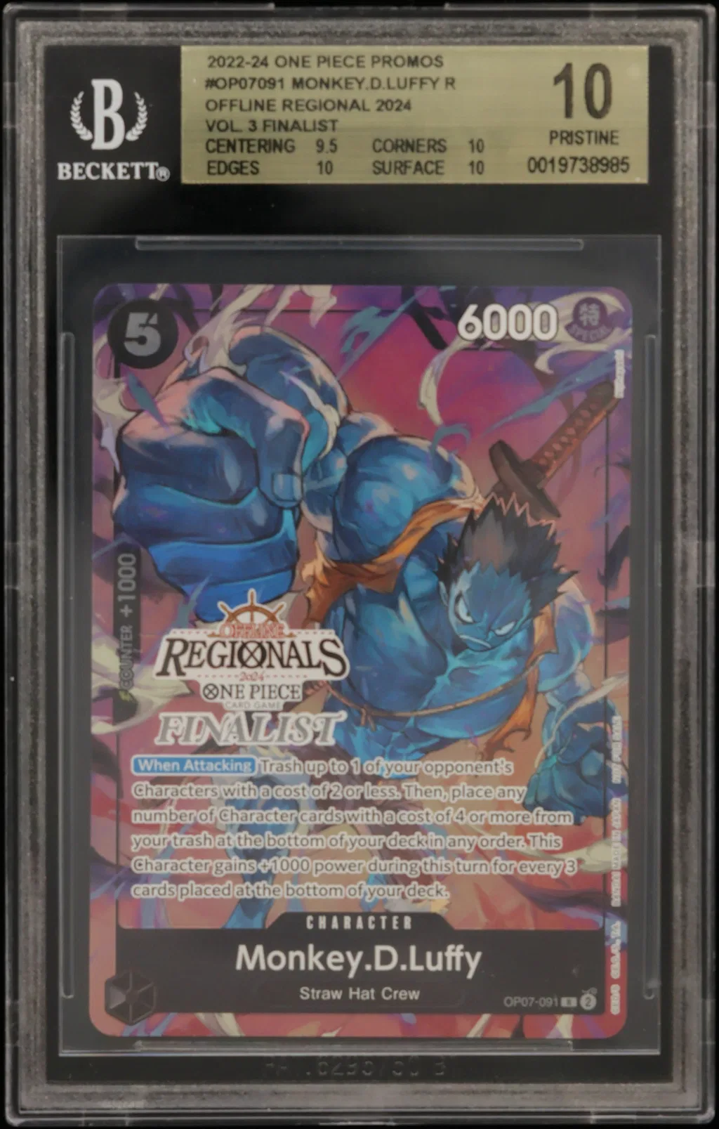 Monkey.D.Luffy R/(Offline Regional 2024 Vol. 3 Finalist) card artwork